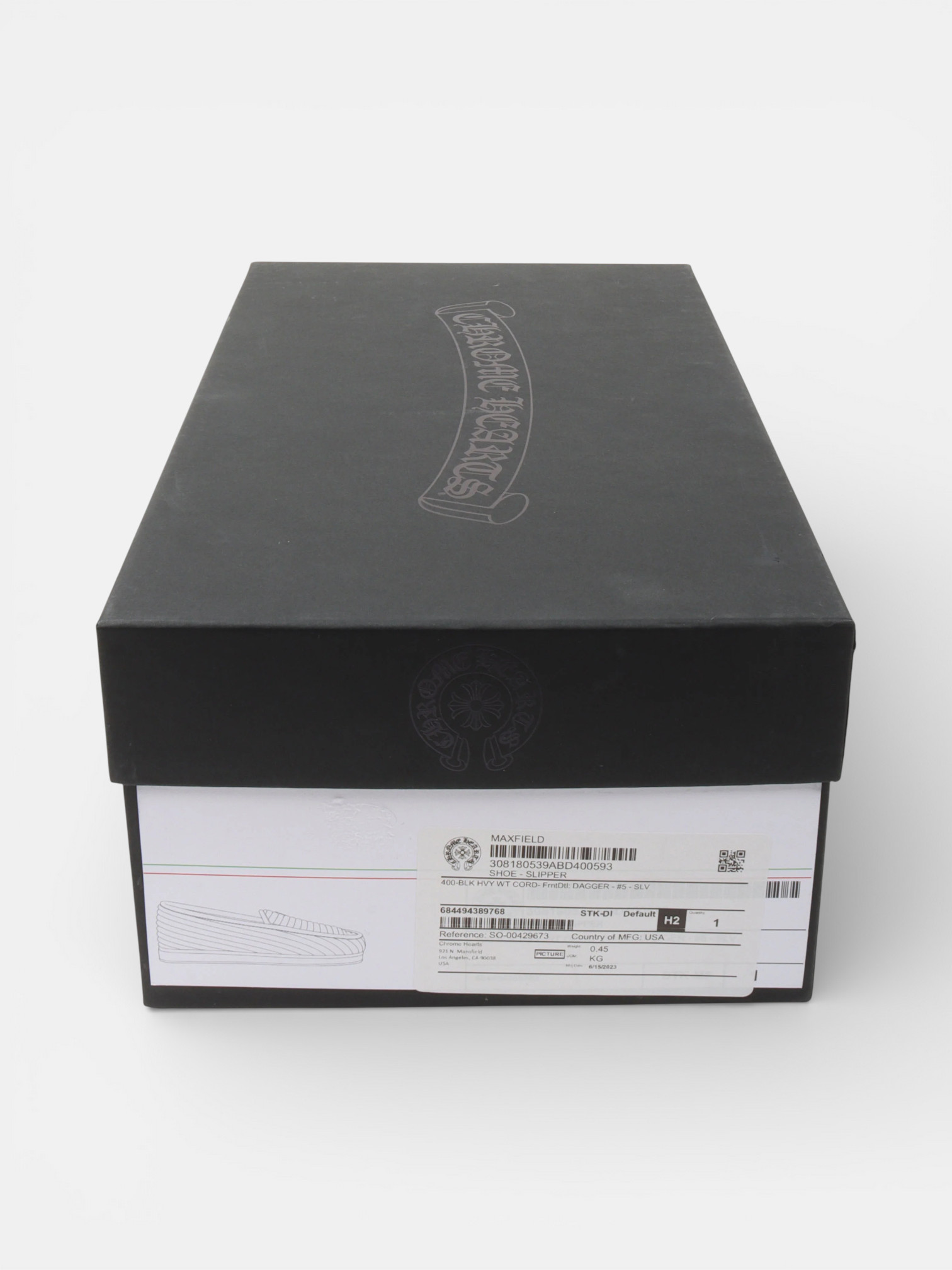 Chrome Chrome Hearts Corduroy Dagger Loafers Black – detail view in premium quality with AA+ craftsmanship