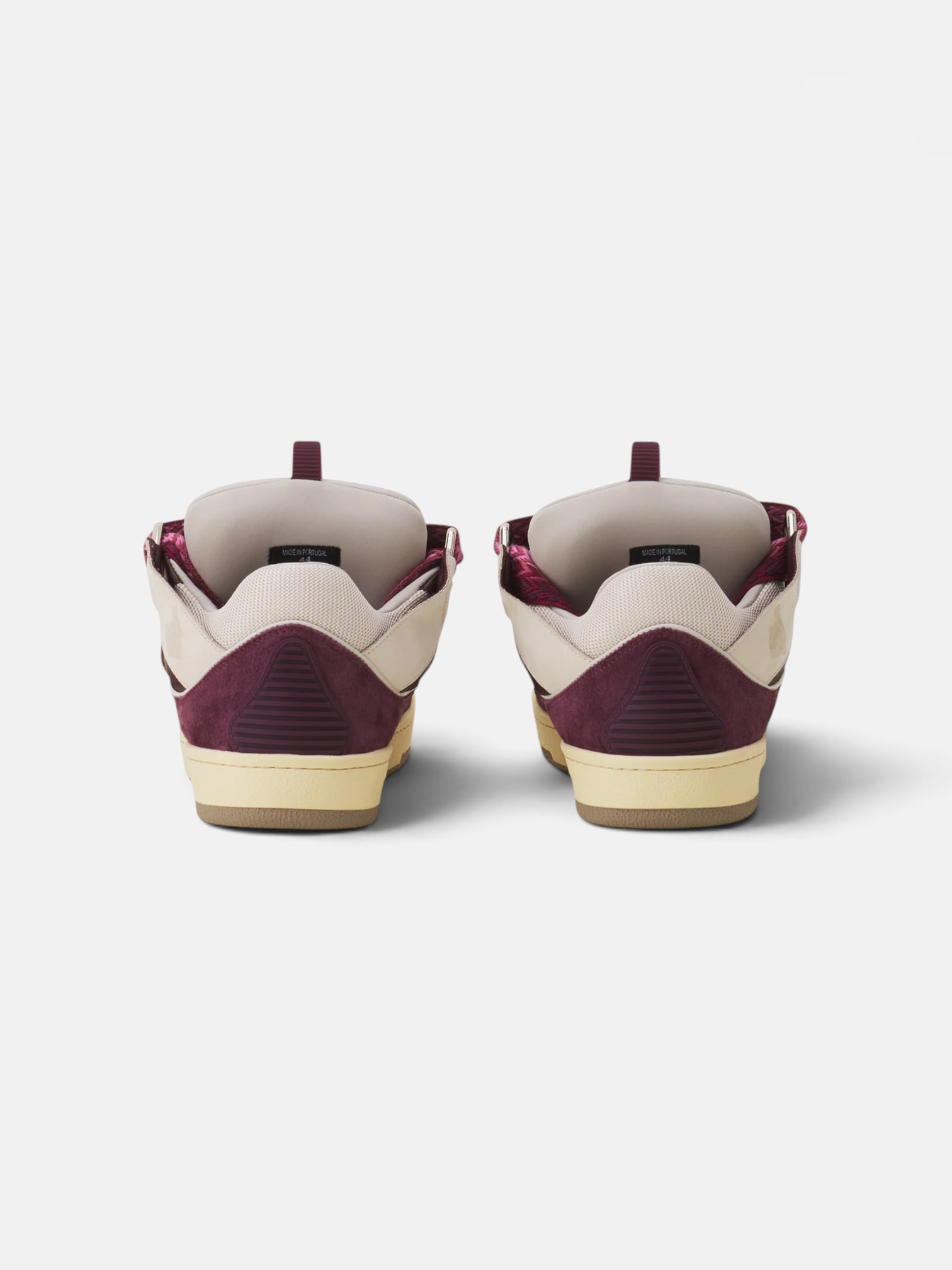 Lanvin Lanvin Curb Sneaker Beige Burgundy – close-up detail view in premium quality with AA+ craftsmanship