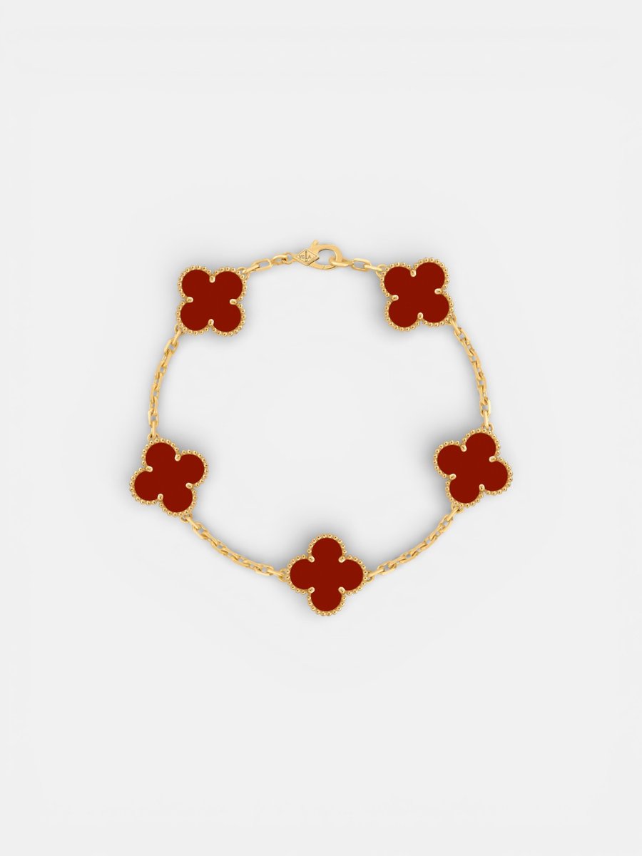 Van Cleef Alhambra Bracelet Gold Carnelian