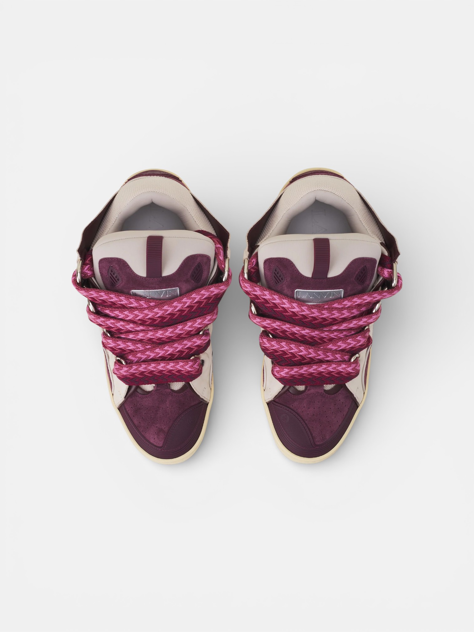 Lanvin Lanvin Curb Sneaker Beige Burgundy – back view in premium quality with AA+ craftsmanship