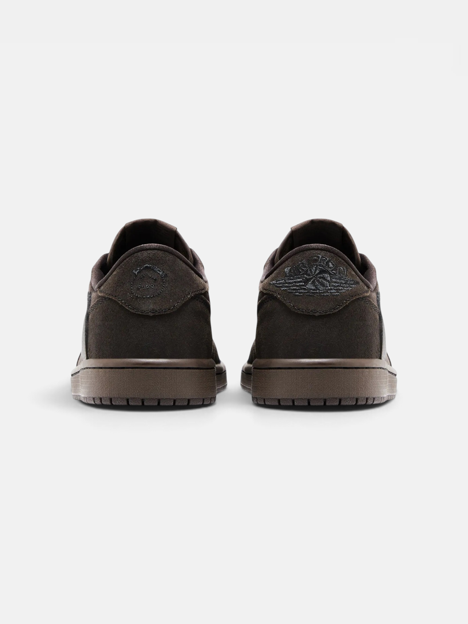 Jordan Jordan 1 Low Travis Scott Velvet Brown – back view in premium quality with AA+ craftsmanship