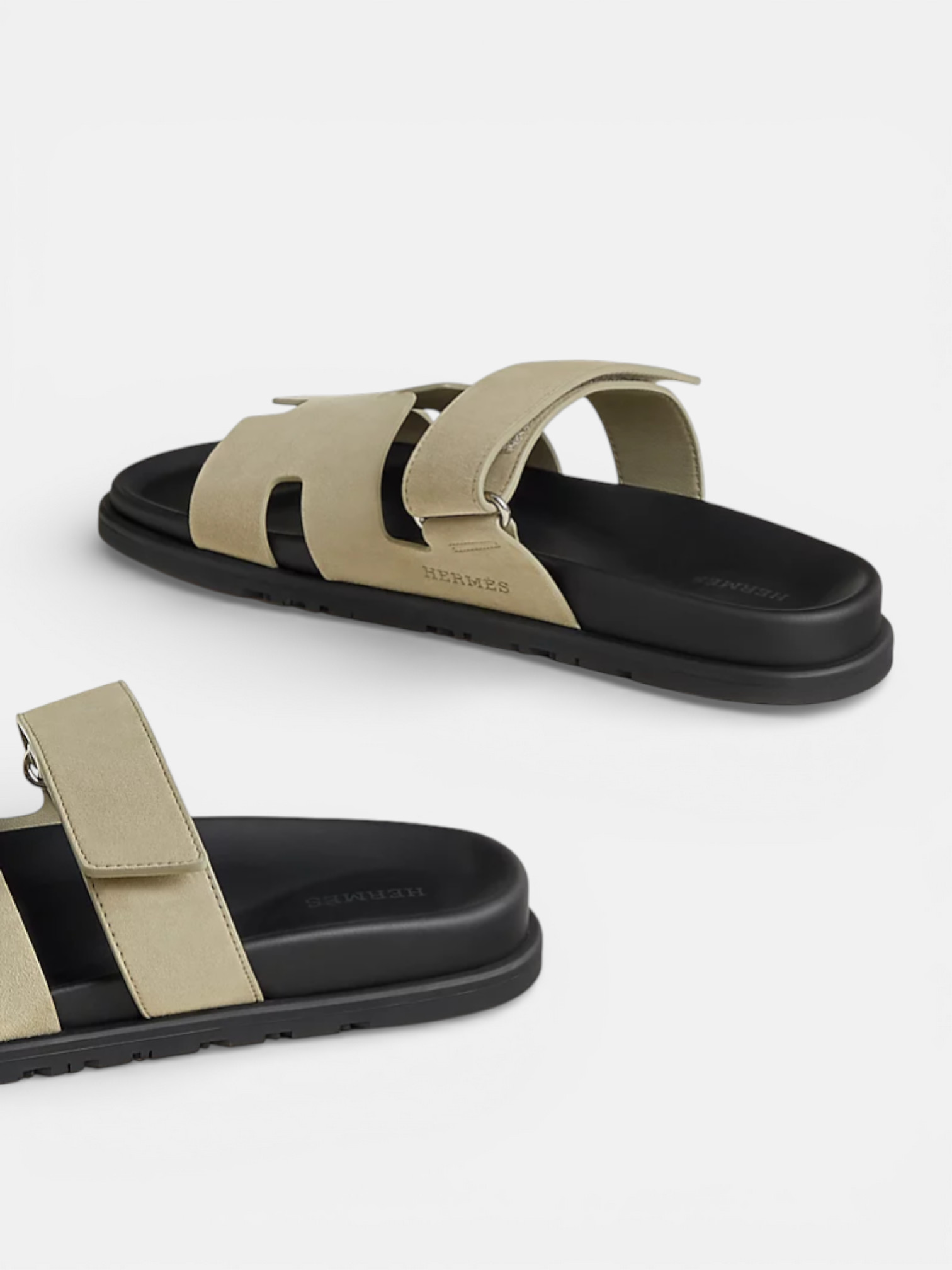 Hermes Hermes Chypre Sandal Vert Mosaique – back view in premium quality with AA+ craftsmanship