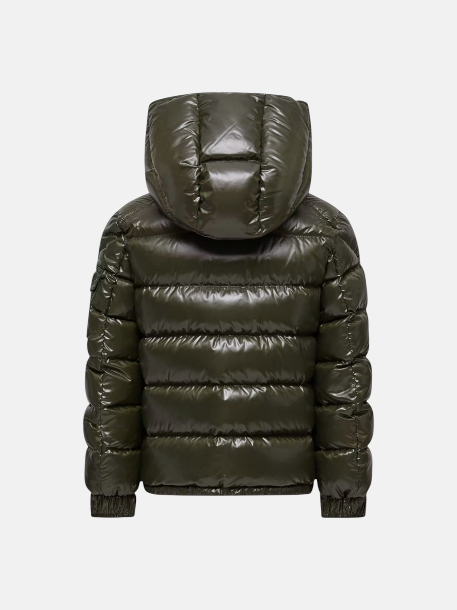 Moncler Moncler Maya Down Jacket Olive Green – close-up detail view in premium quality with AA+ craftsmanship
