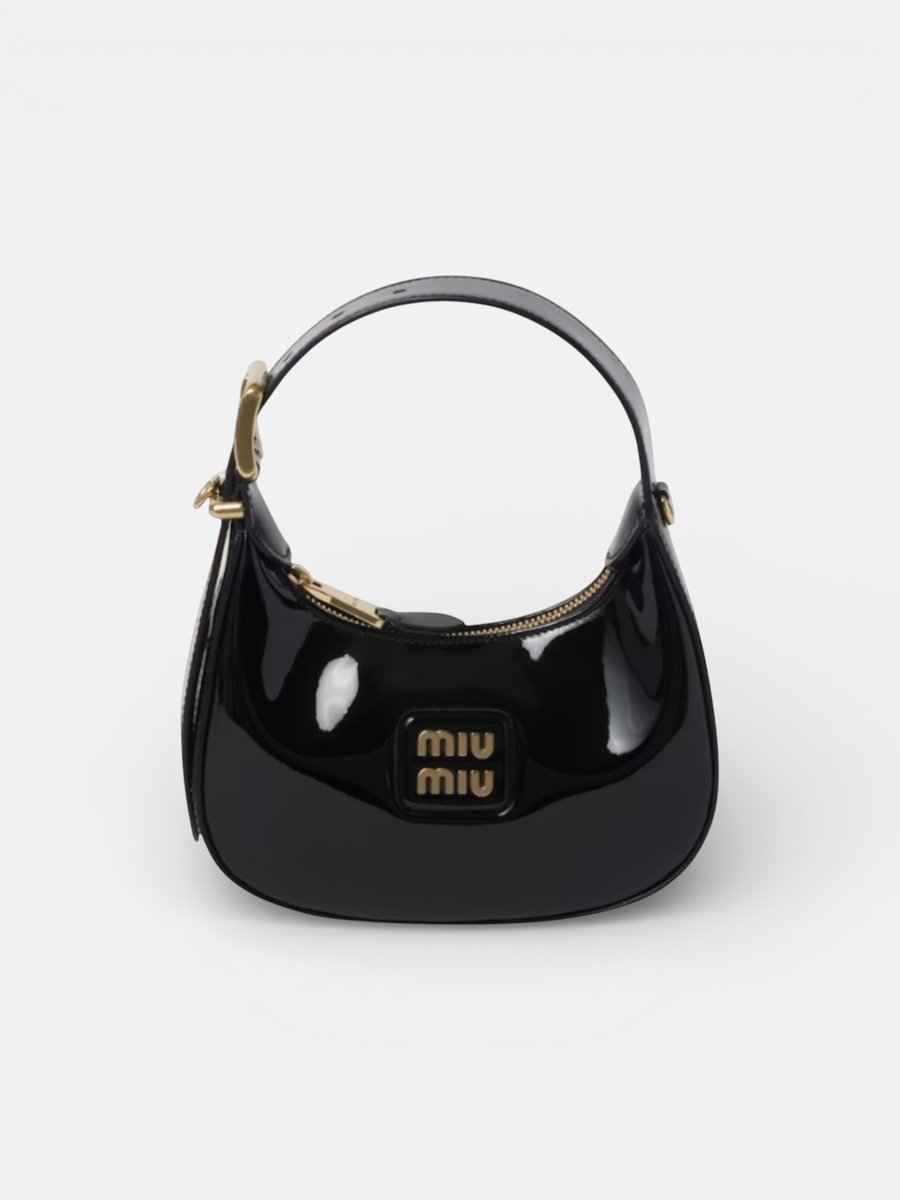 MiuMiu Leather Hobo Bag Black