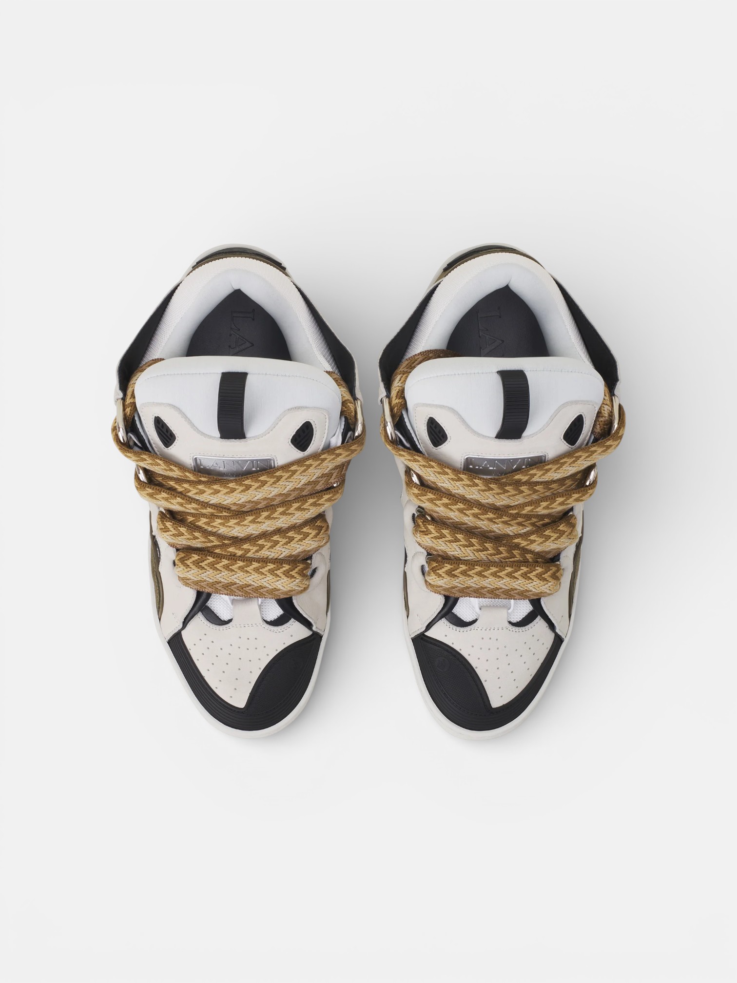 Lanvin Lanvin Curb Sneaker Blanc Kaki – back view in premium quality with AA+ craftsmanship