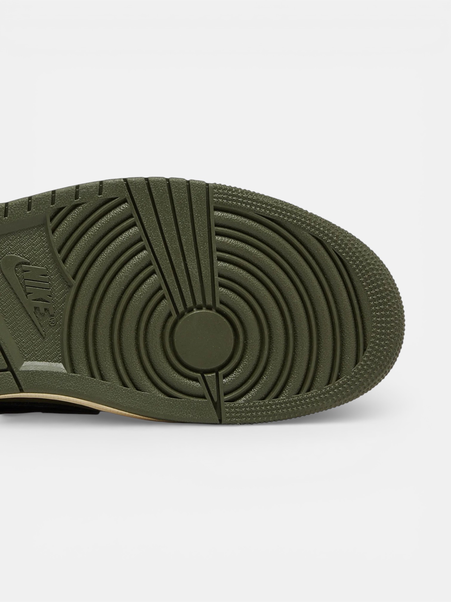 Jordan Jordan 1 Low Travis Scott Medium Olive – detail view in premium quality with AA+ craftsmanship