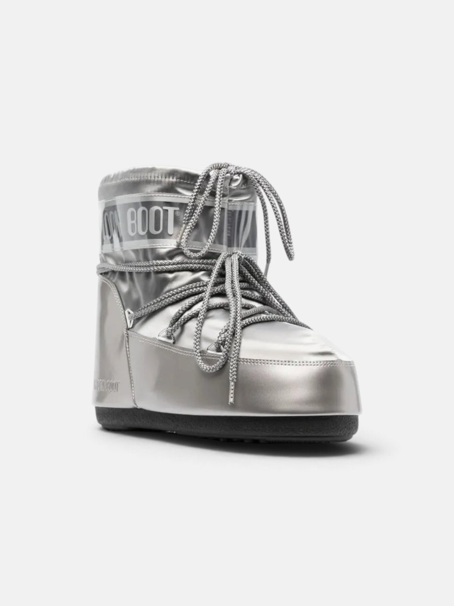 Moon Boot Icon Low Glance Satin Boots Silver - Image 2