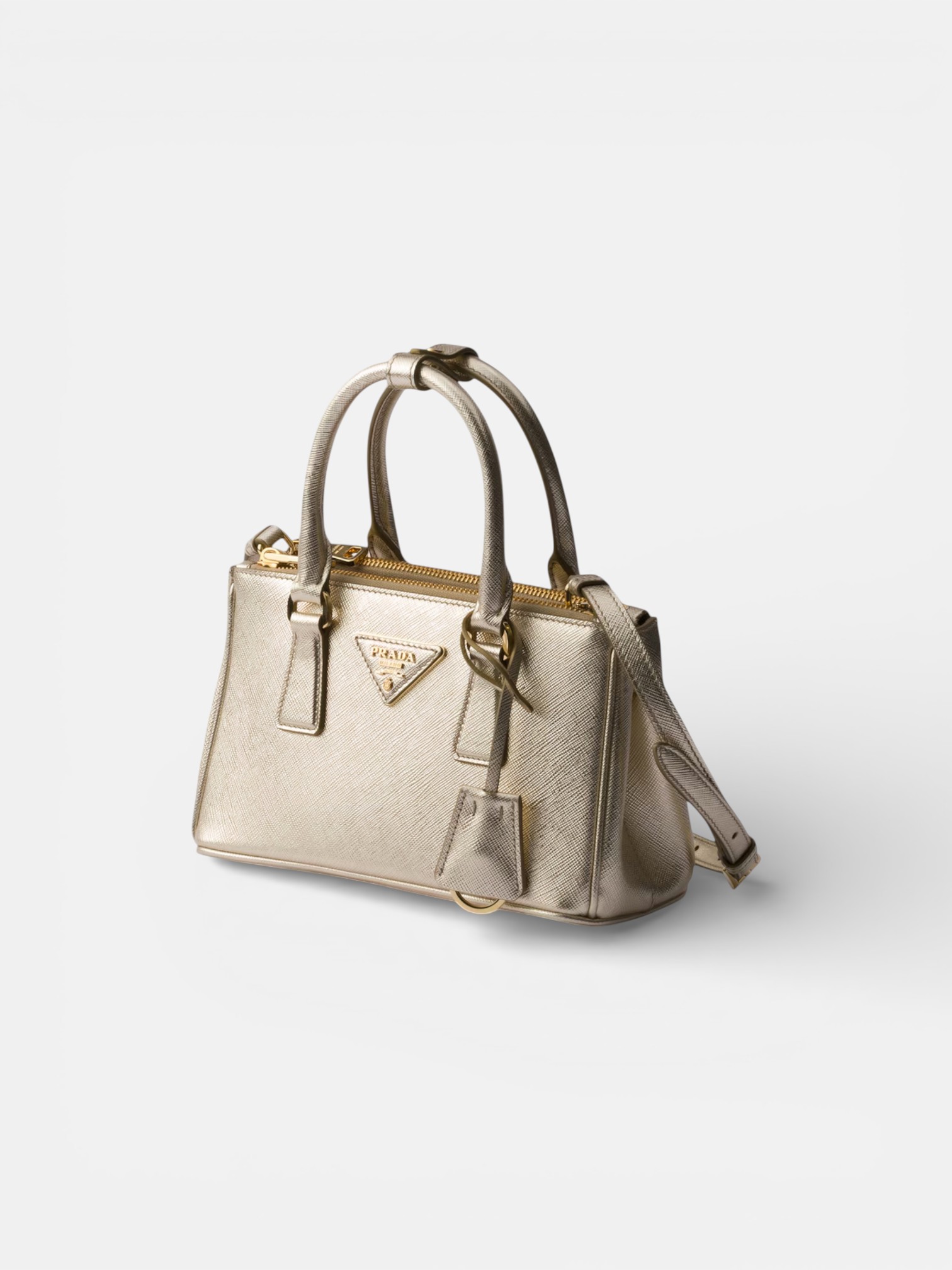 Prada Prada Galleria Saffiano Mini-Bag Pyrite – side profile view in premium quality with AA+ craftsmanship