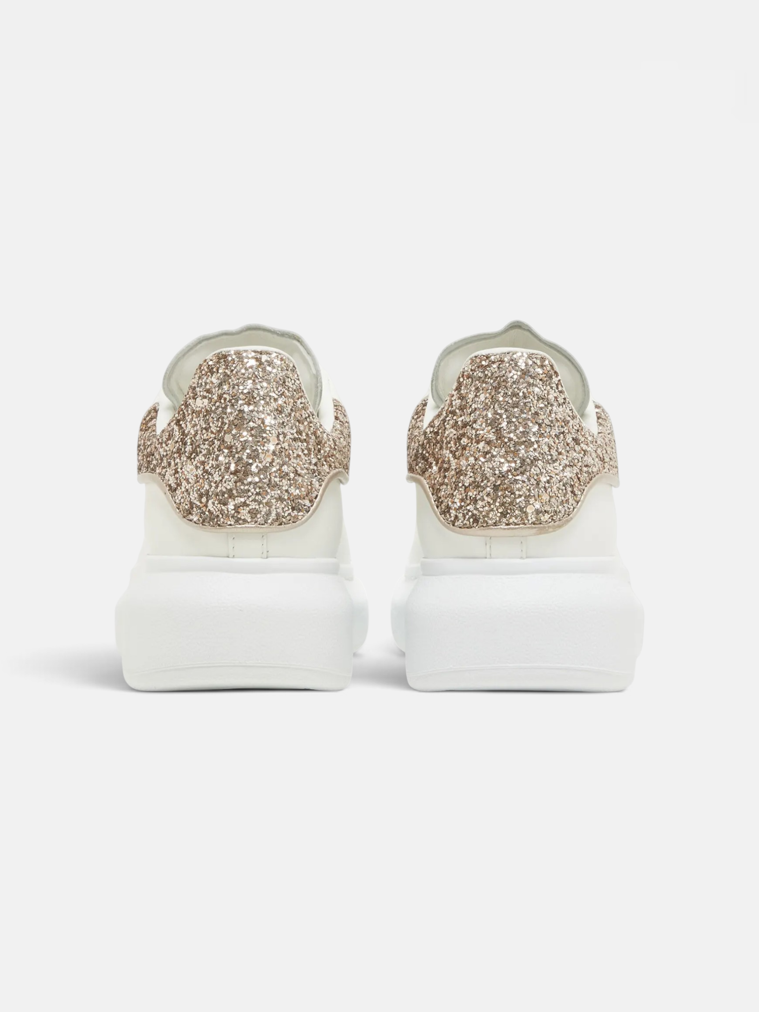 Alexander Alexander McQueen Sneaker White Calico Glitter – back view in premium quality with AA+ craftsmanship