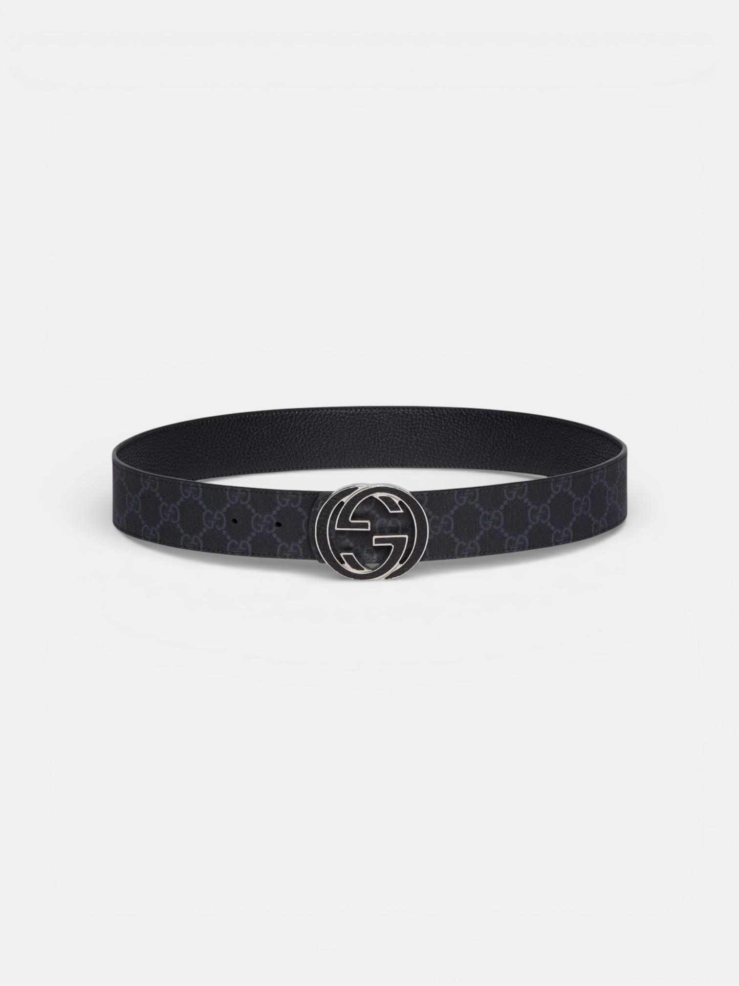 Gucci Gucci Reversible Belt with Interlocking G Buckle Black Canvas – back view in premium quality with AA+ craftsmanship