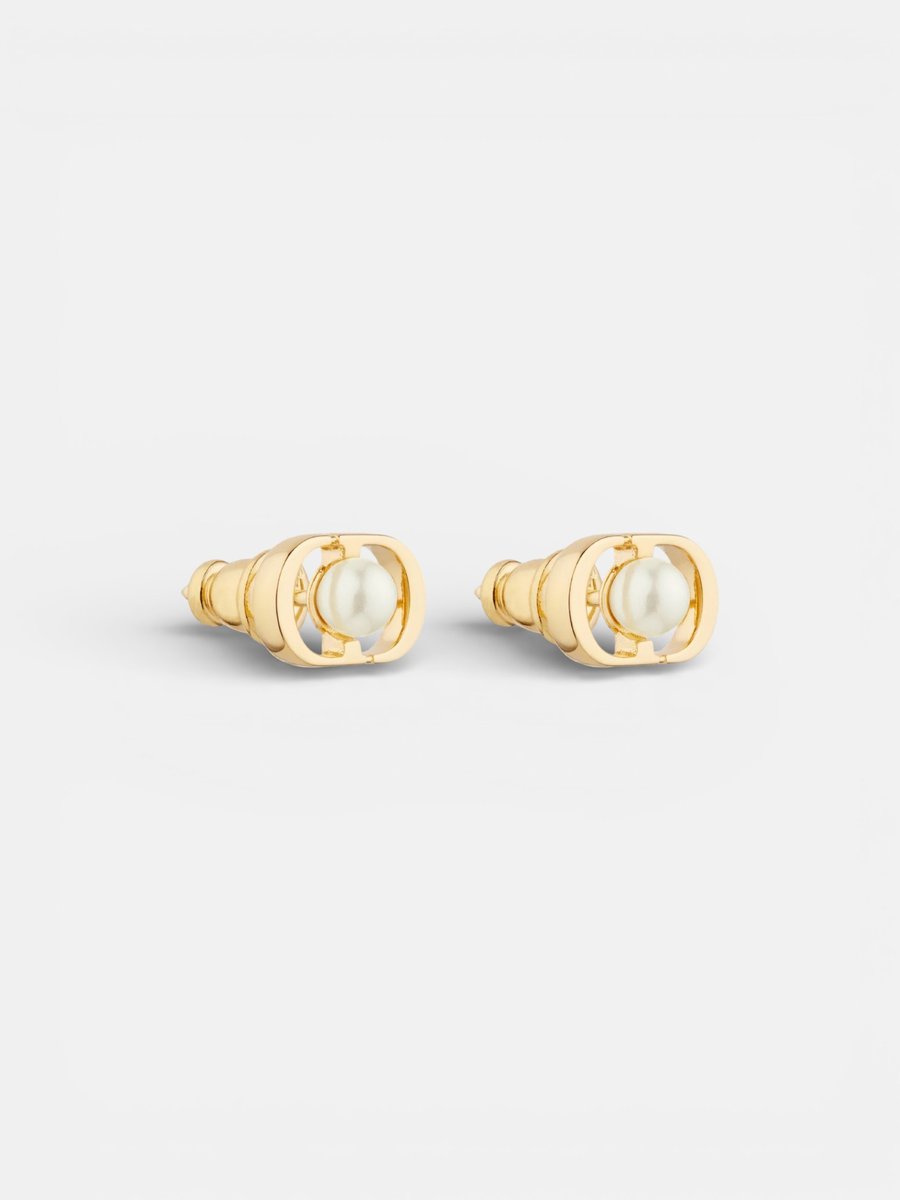 Dior Petit CD Jolie Mini Stud Earrings Gold - Preview