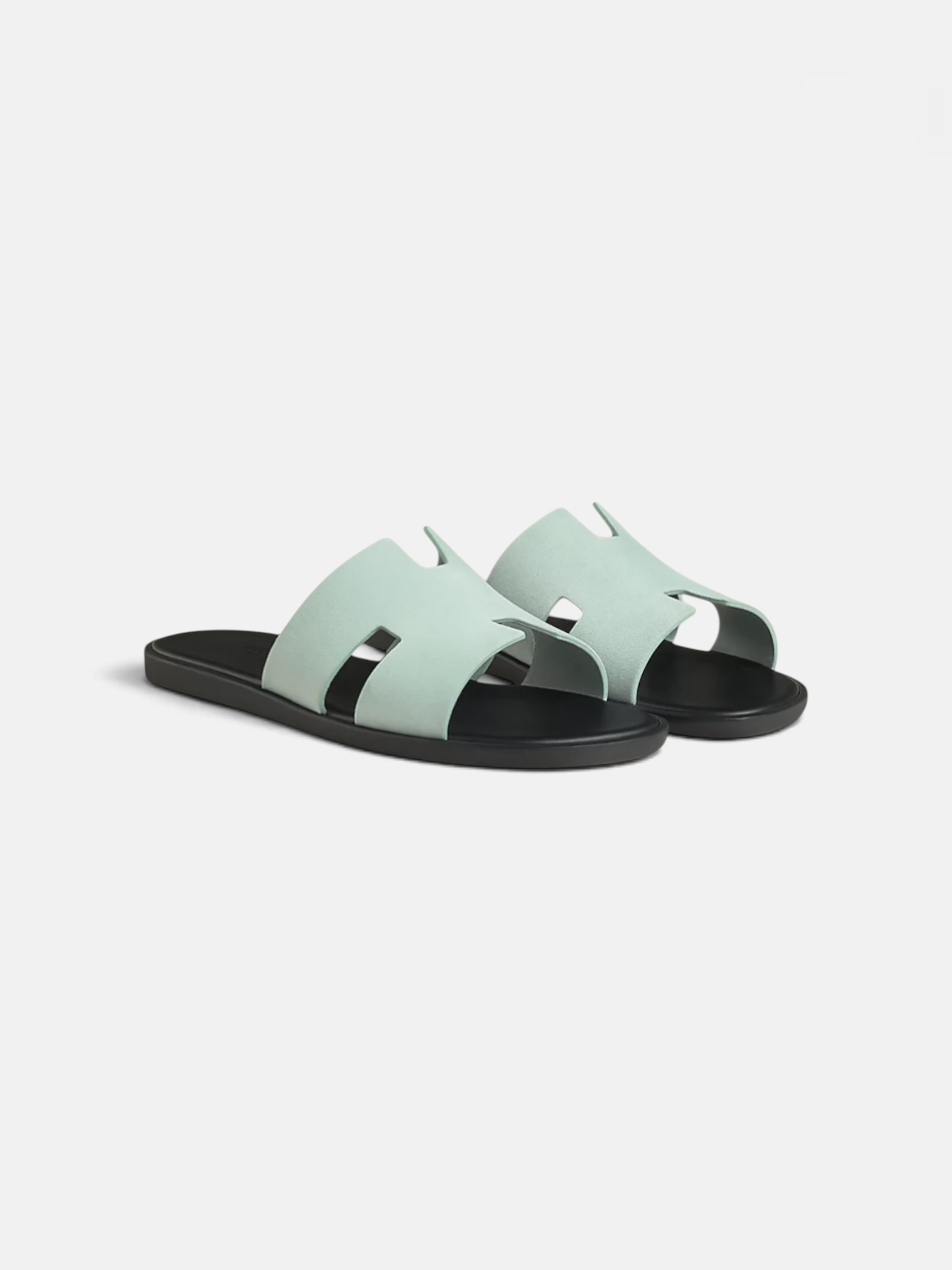 Hermes Hermes Izmir Sandal Bleu Glacier – close-up detail view in premium quality with AA+ craftsmanship