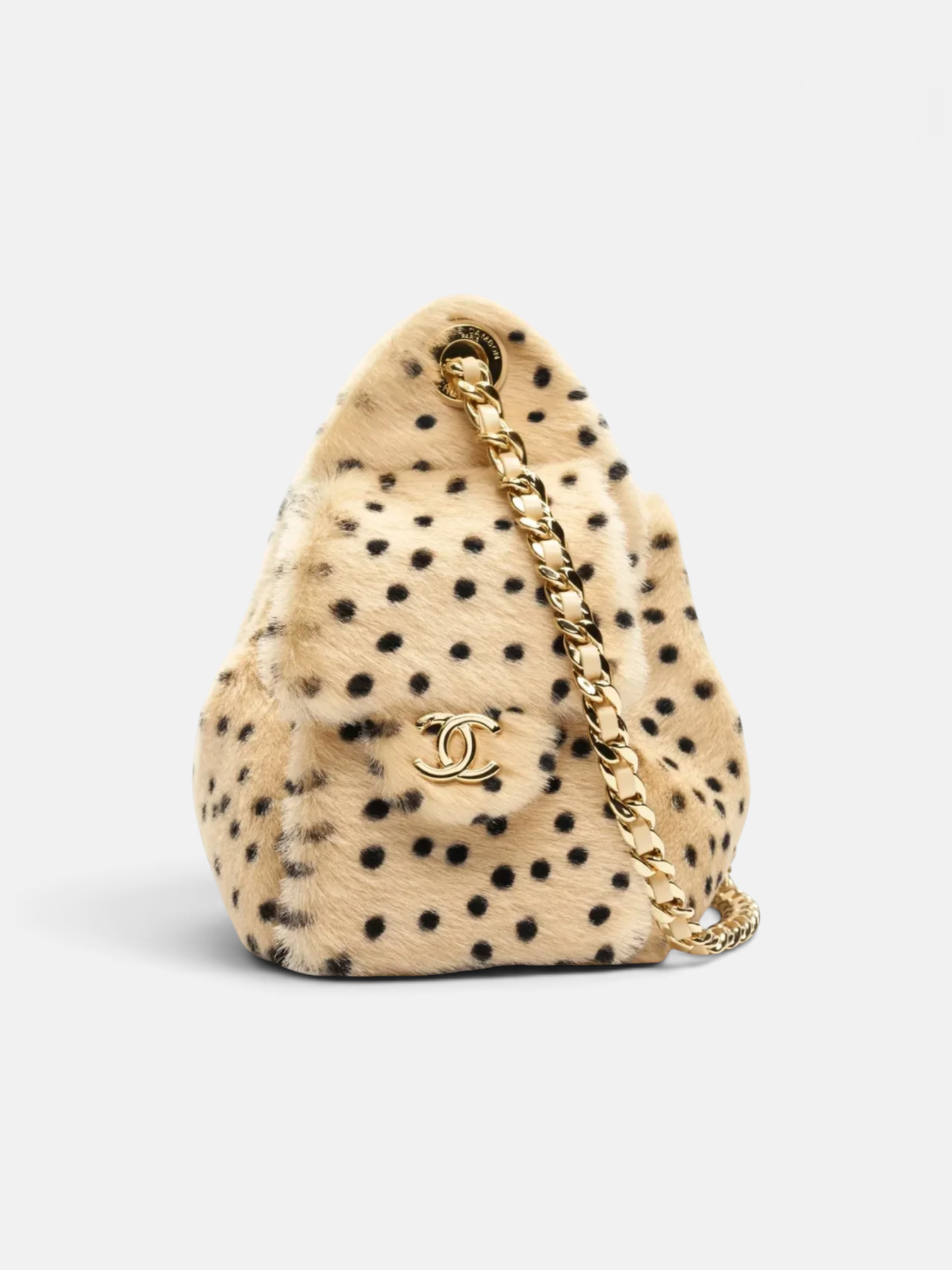 Chanel Chanel 25 Mini Handbag Light Beige & Black Lambskin – close-up detail view in premium quality with AA+ craftsmanship