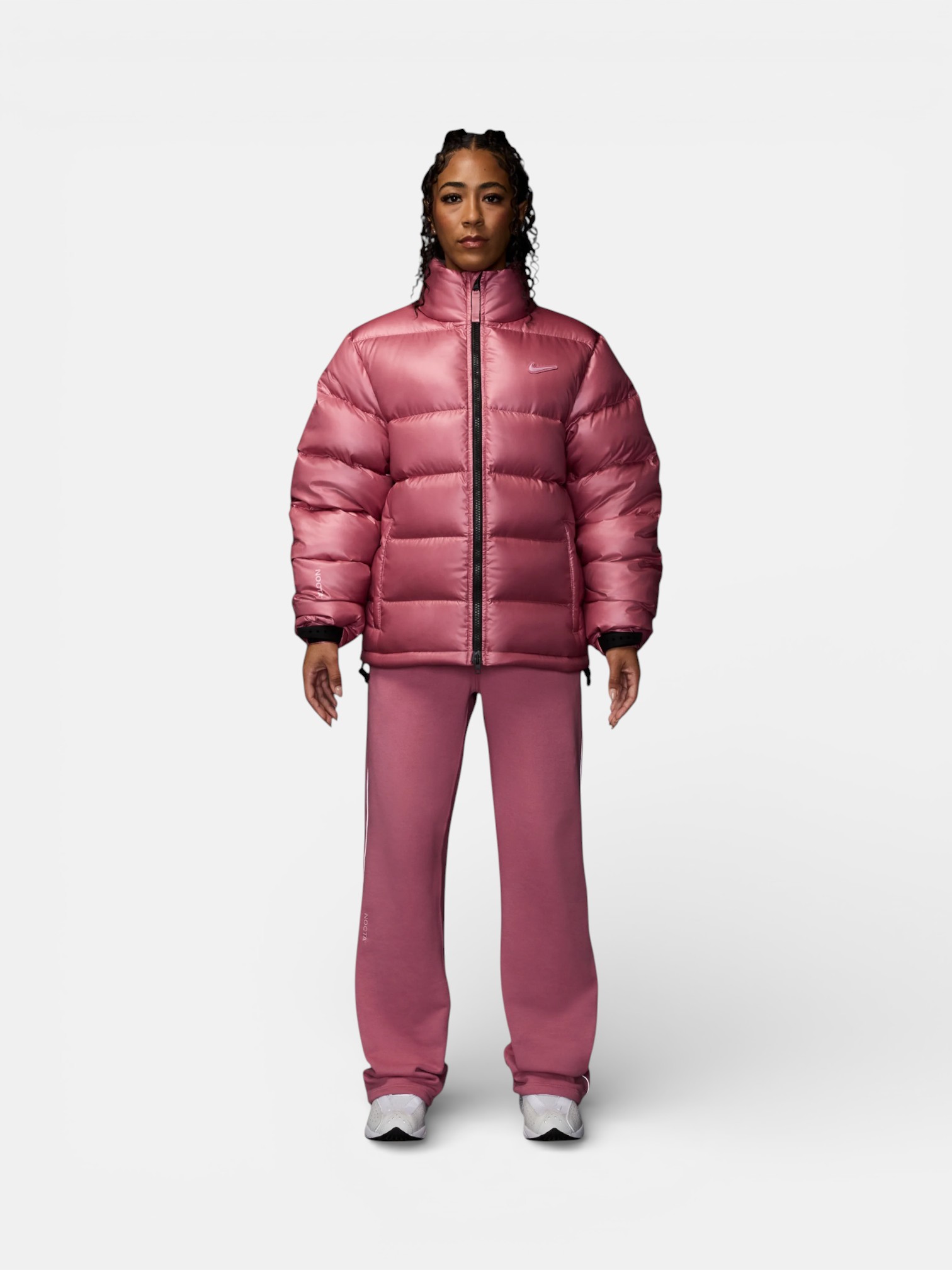 Nike Nike Nocta Sunset Puffer Jacket Desert Berry – detail view in premium quality with AA+ craftsmanship