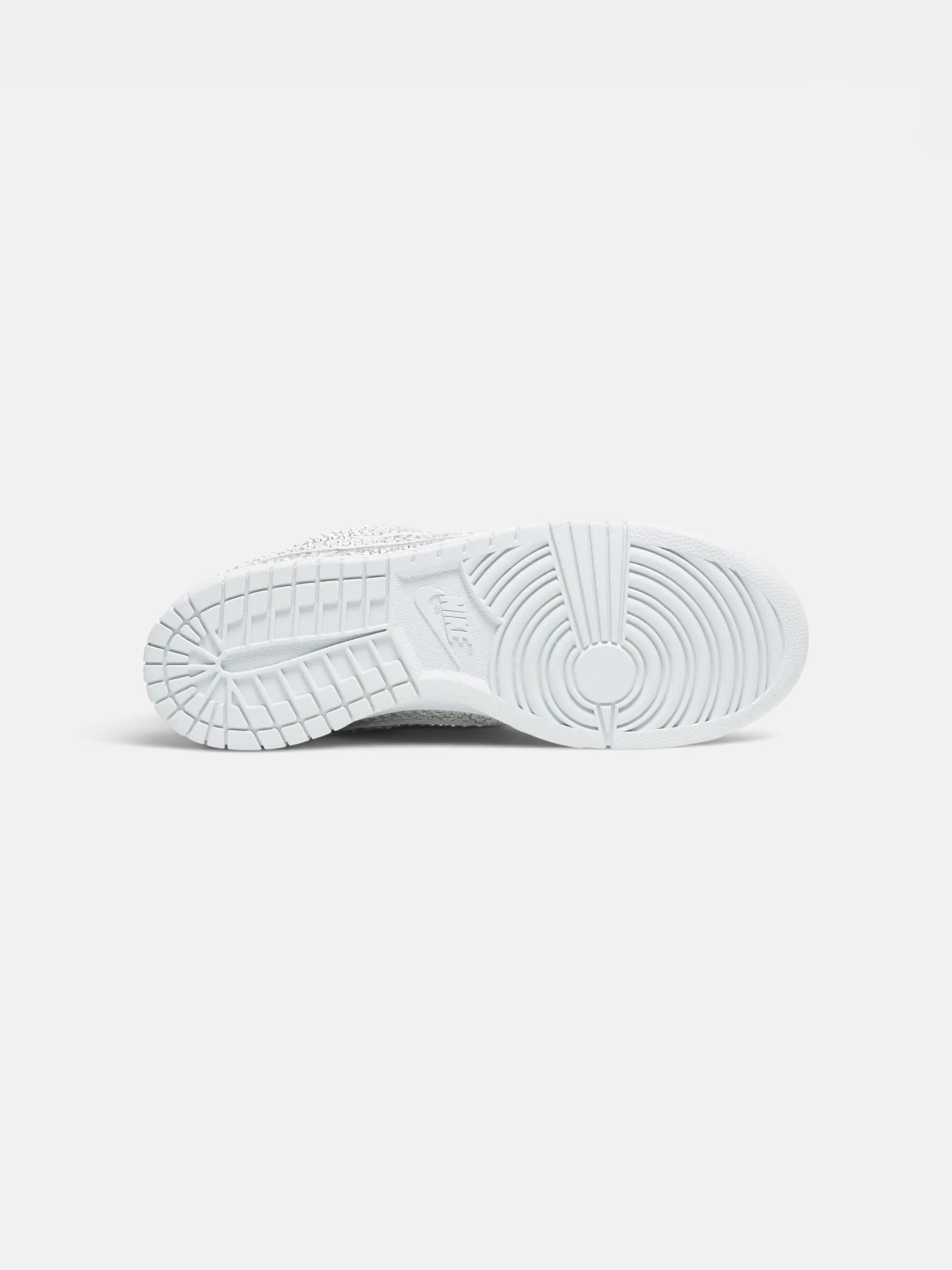 Cactus Cactus Plant Flea Market x Swarovski x Nike Dunk Low Pure Platinum – close-up detail view in premium quality with AA+ craftsmanship