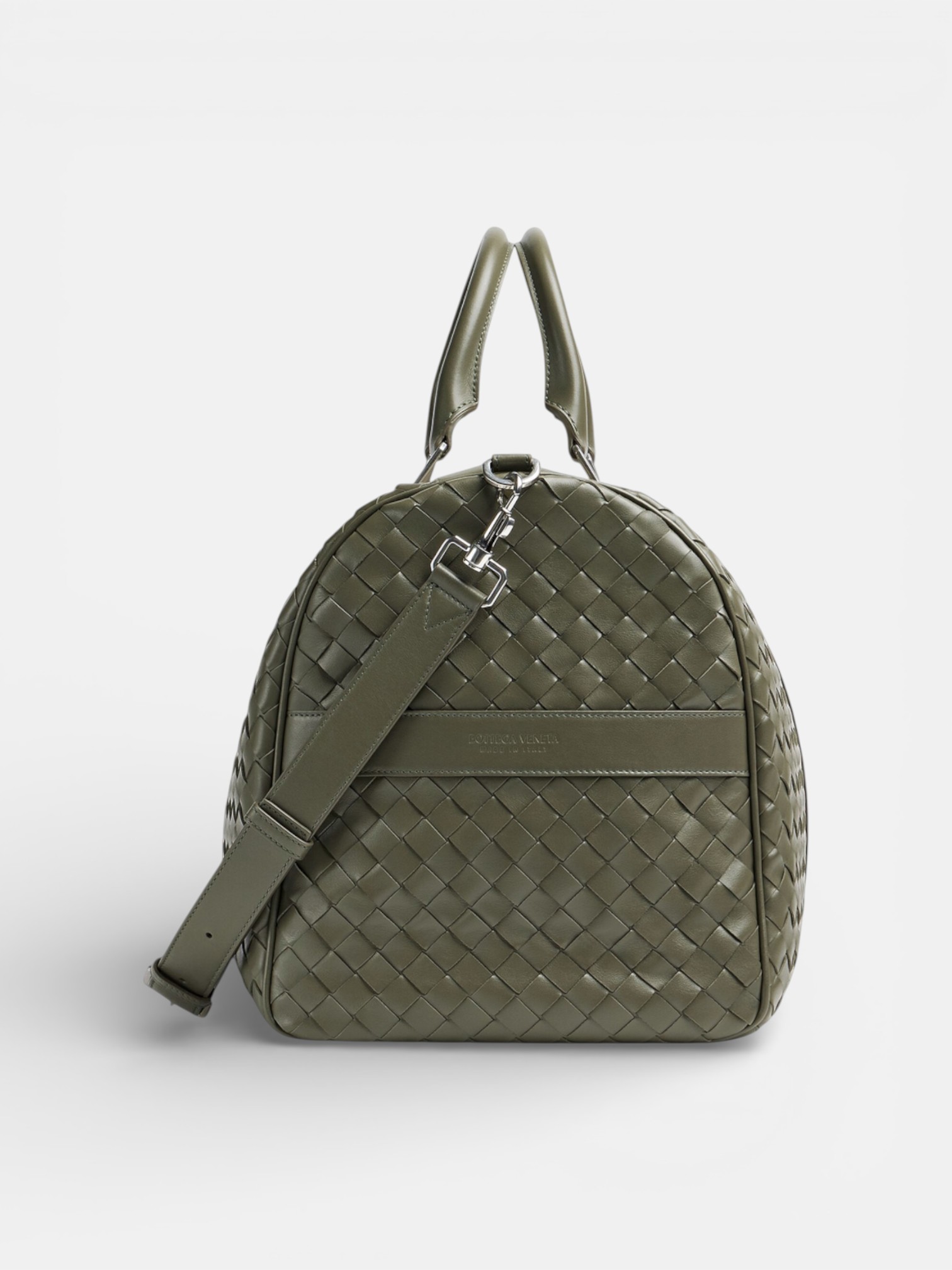 Bottega Bottega Veneta Intrecciato Cabin Duffle Crocodile – close-up detail view in premium quality with AA+ craftsmanship