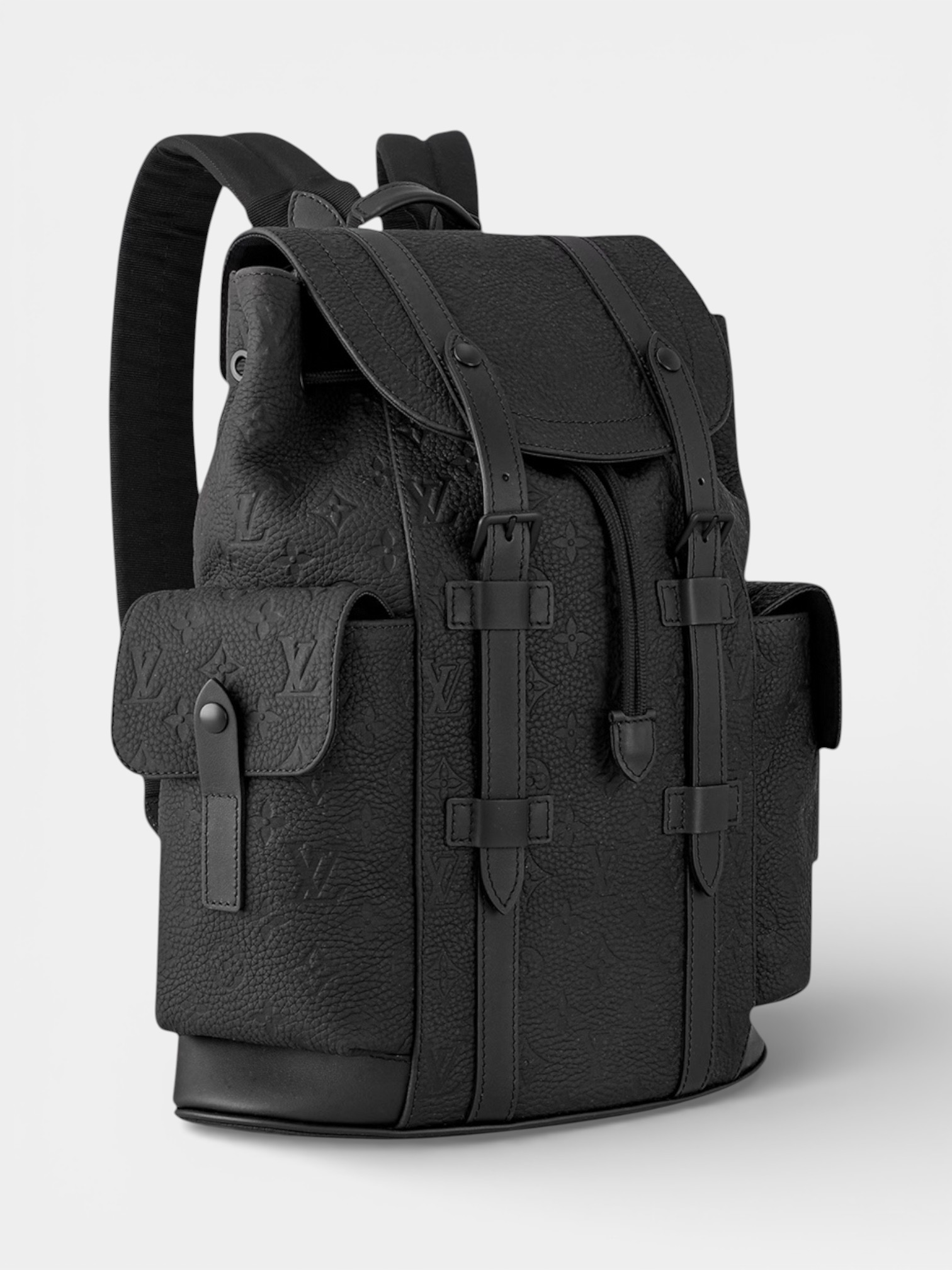 Louis Louis Vuitton Christopher PM Backpack Monogram Shadow – back view in premium quality with AA+ craftsmanship