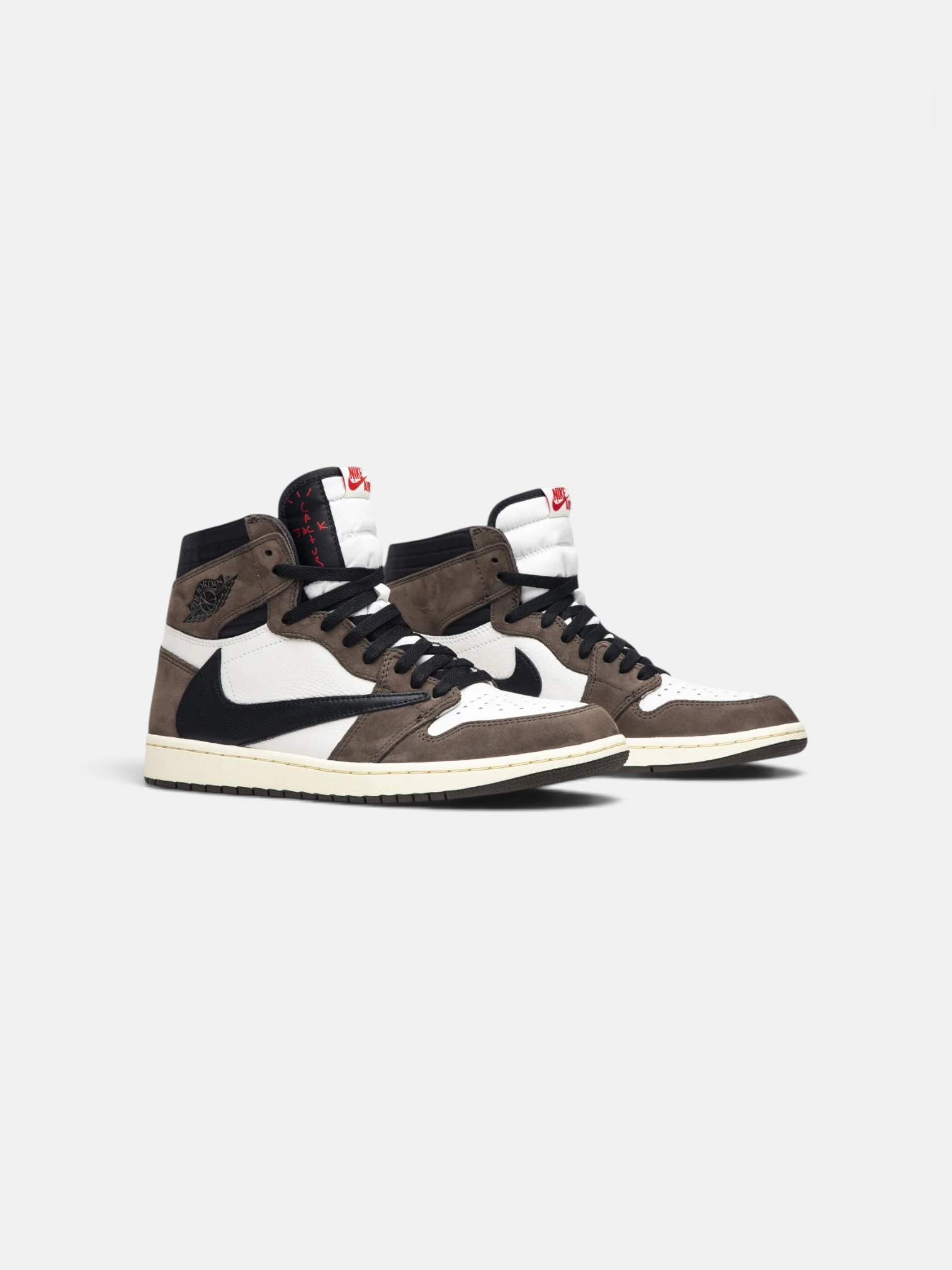 Jordan Jordan 1 Retro High OG SP Travis Scott Mocha – detail view in premium quality with AA+ craftsmanship