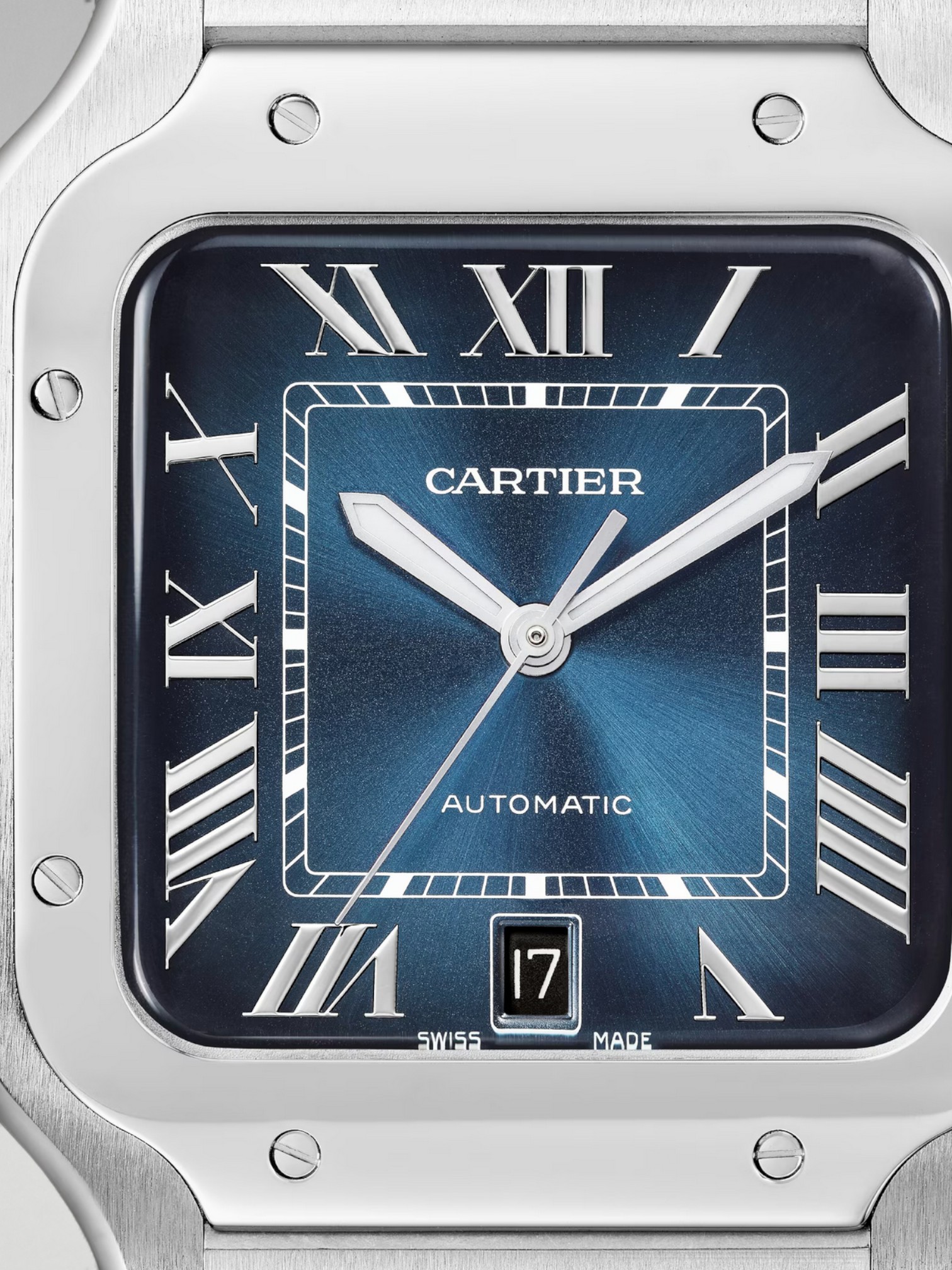 Cartier Cartier Santos Watch Blue Dial – detail view in premium quality with AA+ craftsmanship