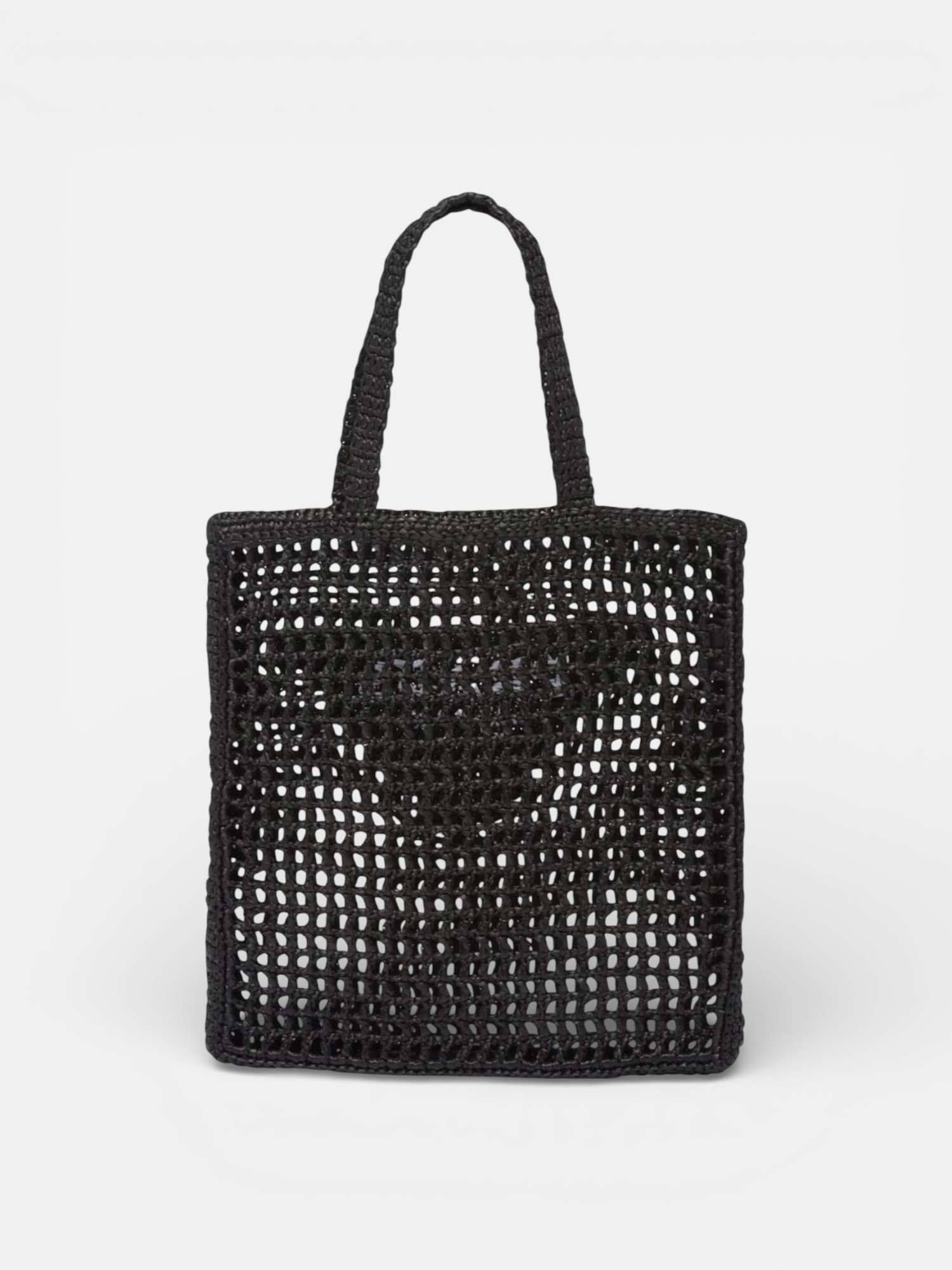 Prada Prada Crochet Tote Bag Black – side profile view in premium quality with AA+ craftsmanship