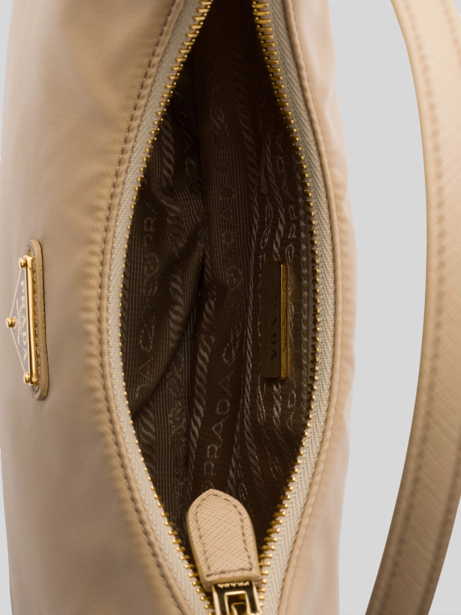 Prada Prada Re-Edition 2005 Mini Bag Camel – back view in premium quality with AA+ craftsmanship