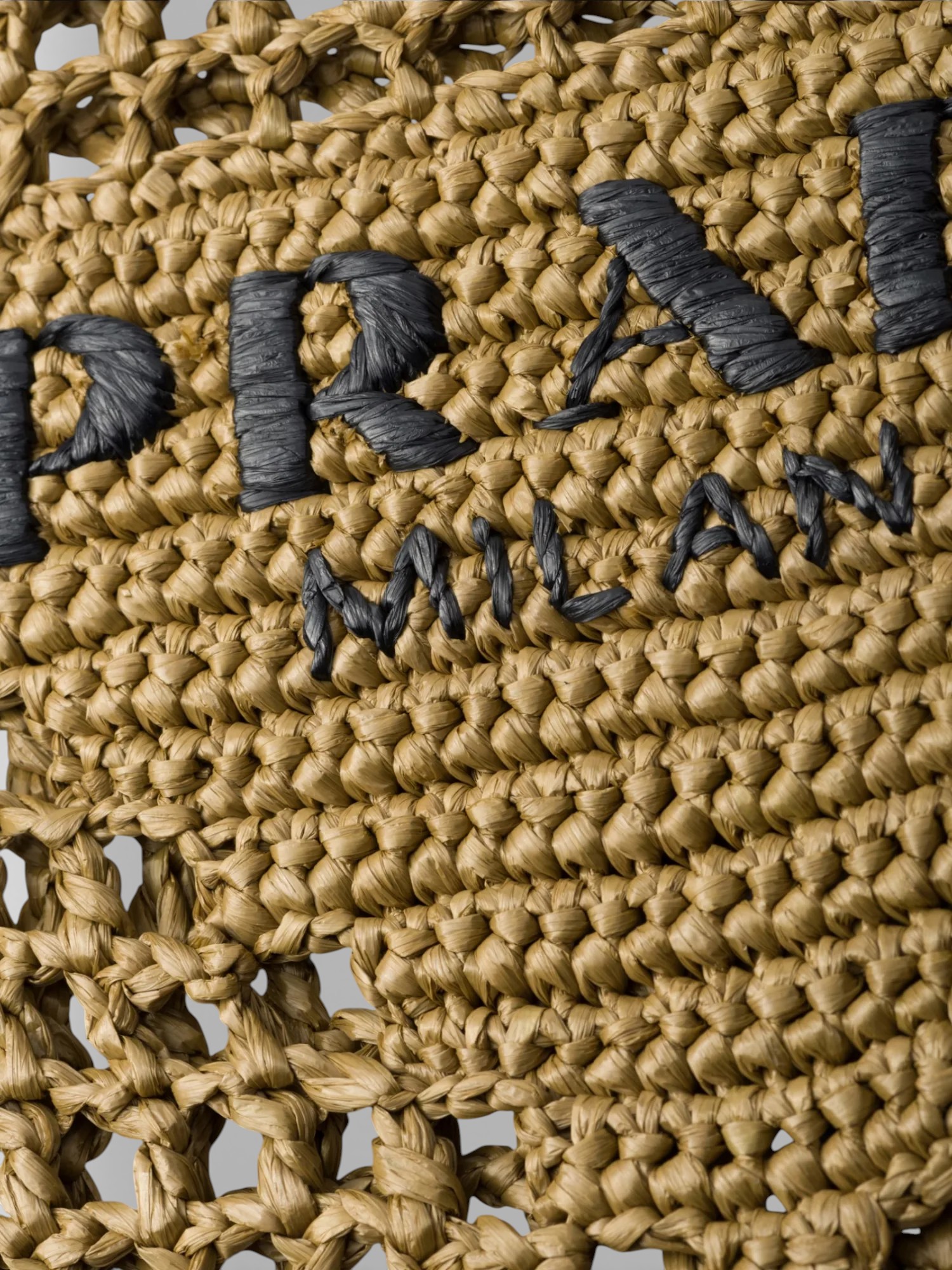 Prada Prada Crochet Tote Bag Olive Green – close-up detail view in premium quality with AA+ craftsmanship