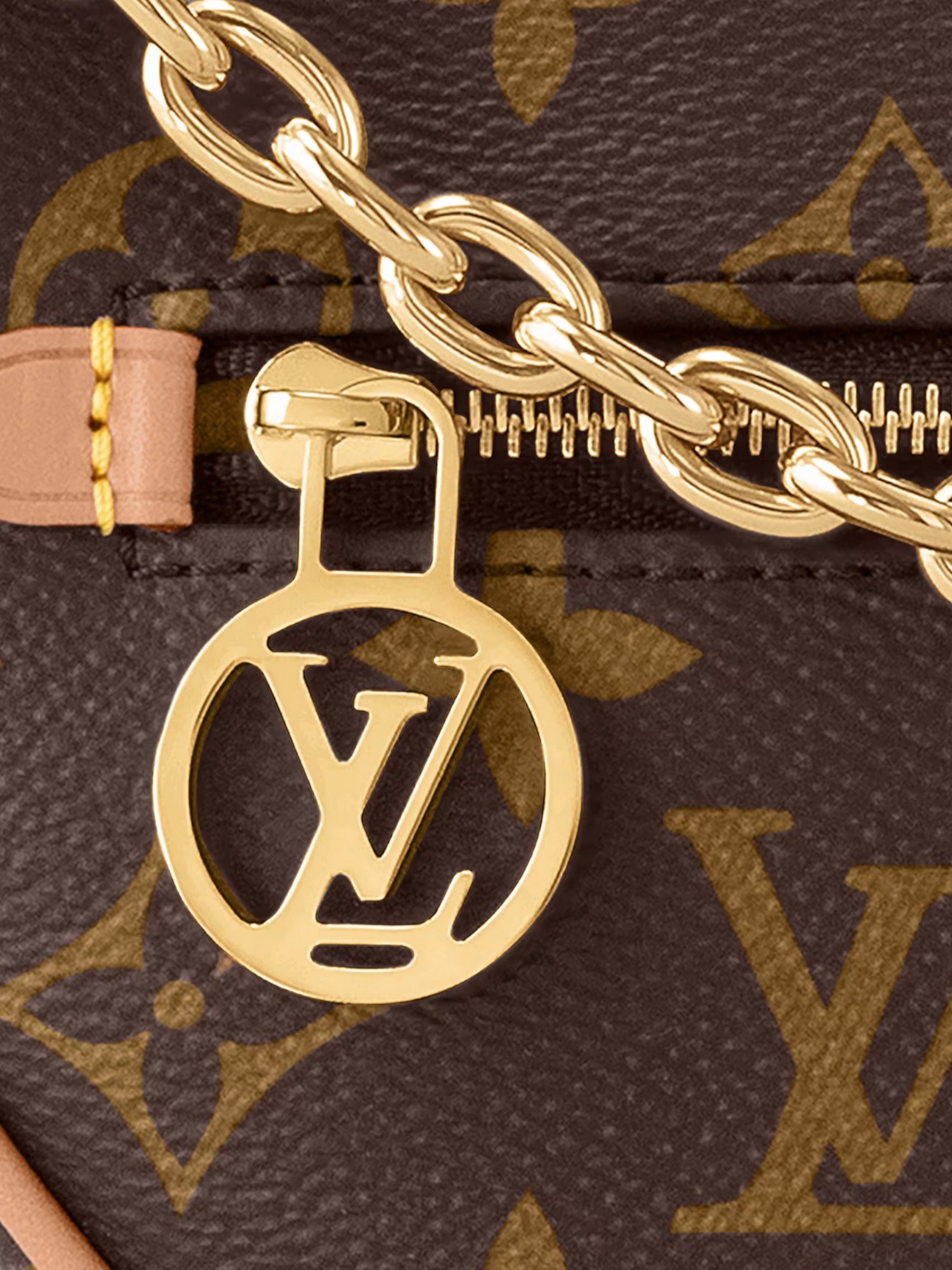 Louis Louis Vuitton Loop Bag Brown – detail view in premium quality with AA+ craftsmanship