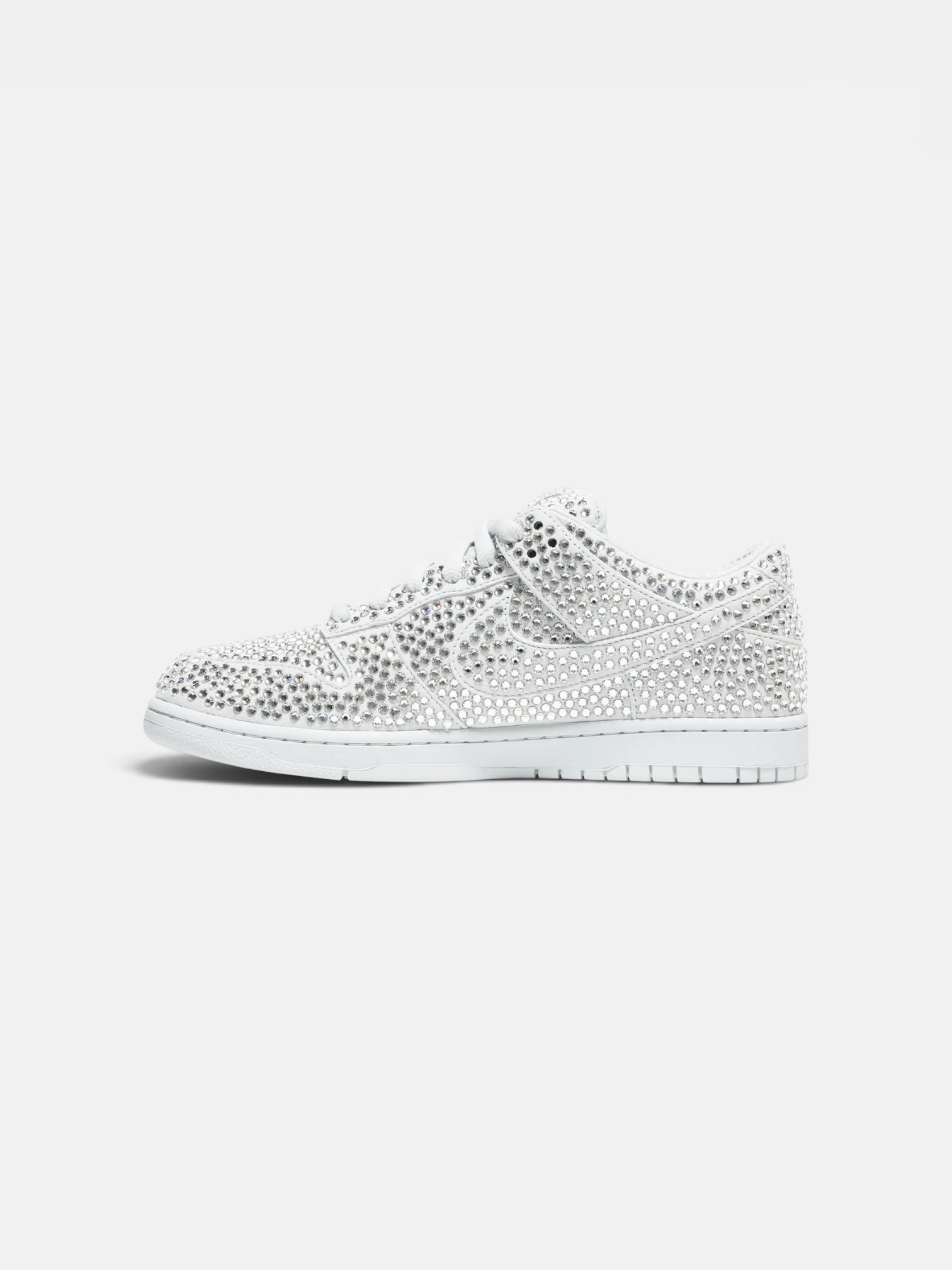 Cactus Cactus Plant Flea Market x Swarovski x Nike Dunk Low Pure Platinum – side profile view in premium quality with AA+ craftsmanship