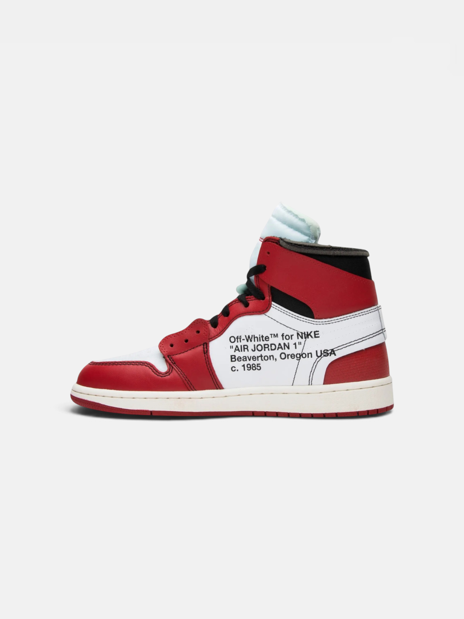 Jordan Jordan 1 Retro High OG Chicago x Off-White – side profile view in premium quality with AA+ craftsmanship