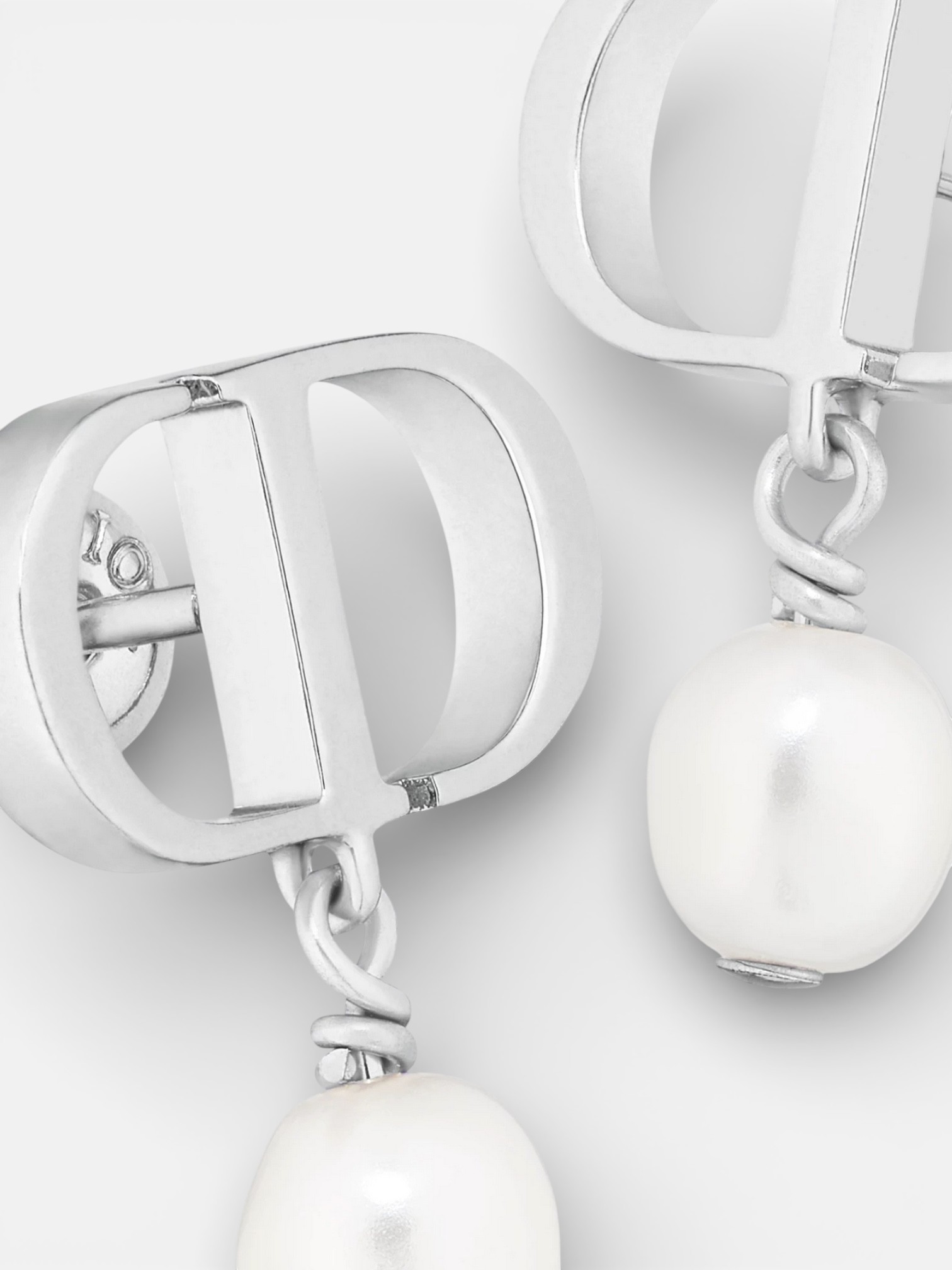 Dior Dior Petit CD Earrings Silver – back view in premium quality with AA+ craftsmanship