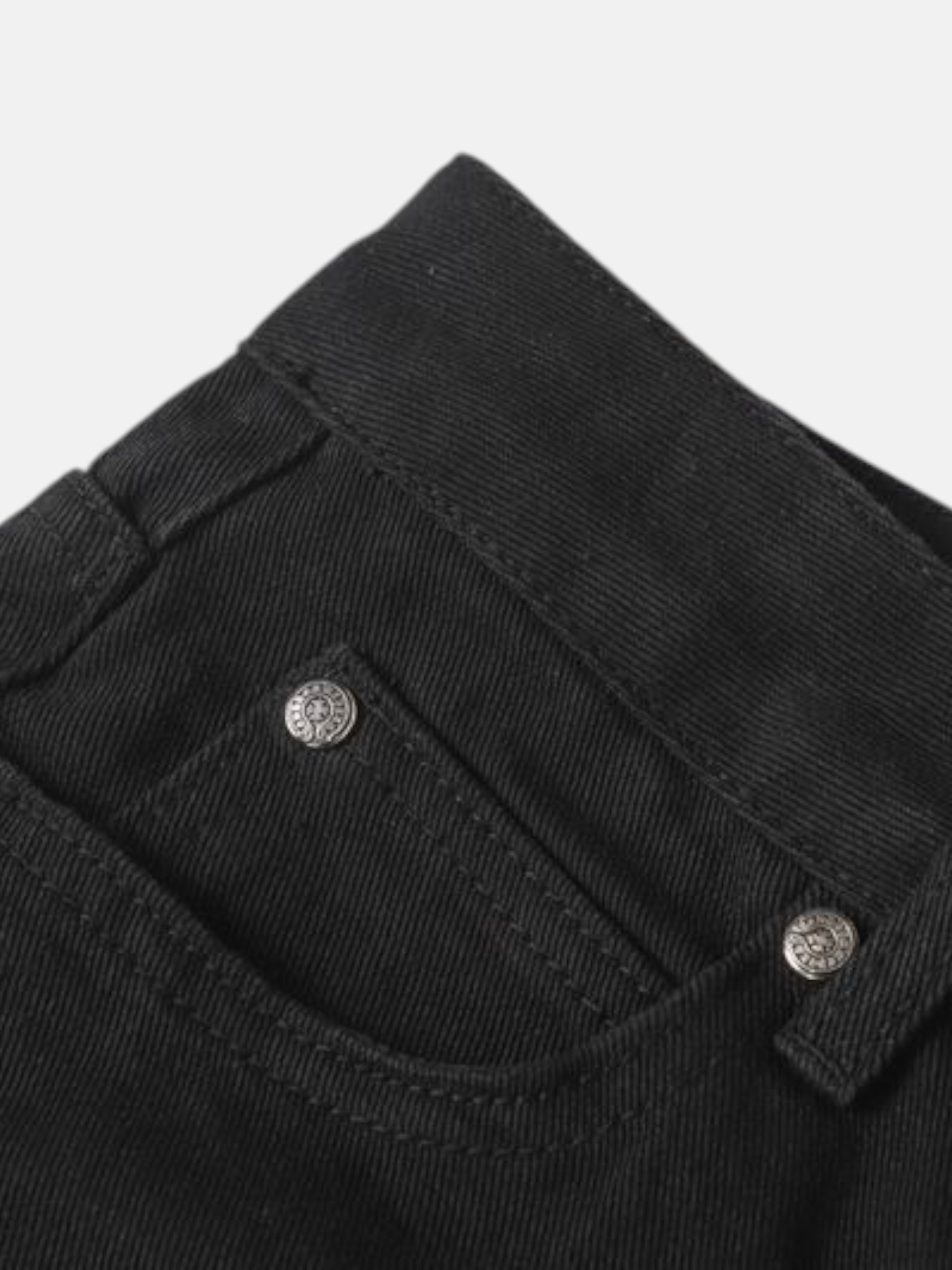 Chrome Chrome Hearts Cobalt Cross Jeans Black – detail view in premium quality with AA+ craftsmanship