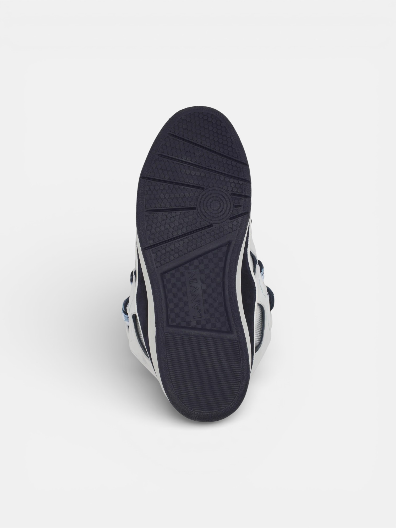 Lanvin Lanvin Curb Sneaker White Navy Blue – detail view in premium quality with AA+ craftsmanship
