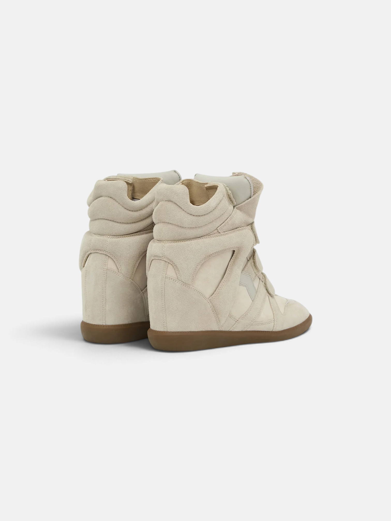 Isabel Isabel Marant Bekett Leather Wedge Sneakers Ecru – close-up detail view in premium quality with AA+ craftsmanship