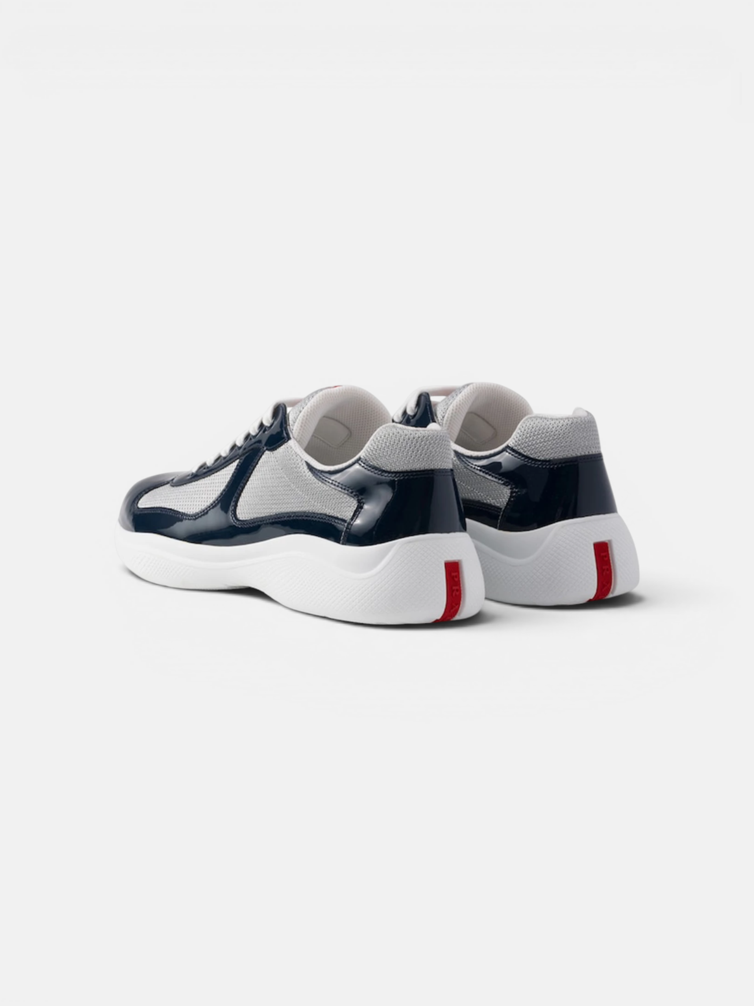 Prada Prada Cups Sneaker Navy Blue – close-up detail view in premium quality with AA+ craftsmanship