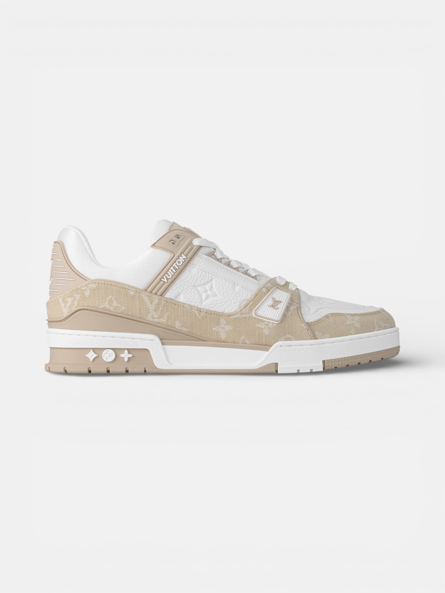 Louis Louis Vuitton Trainer Beige – side profile view in premium quality with AA+ craftsmanship