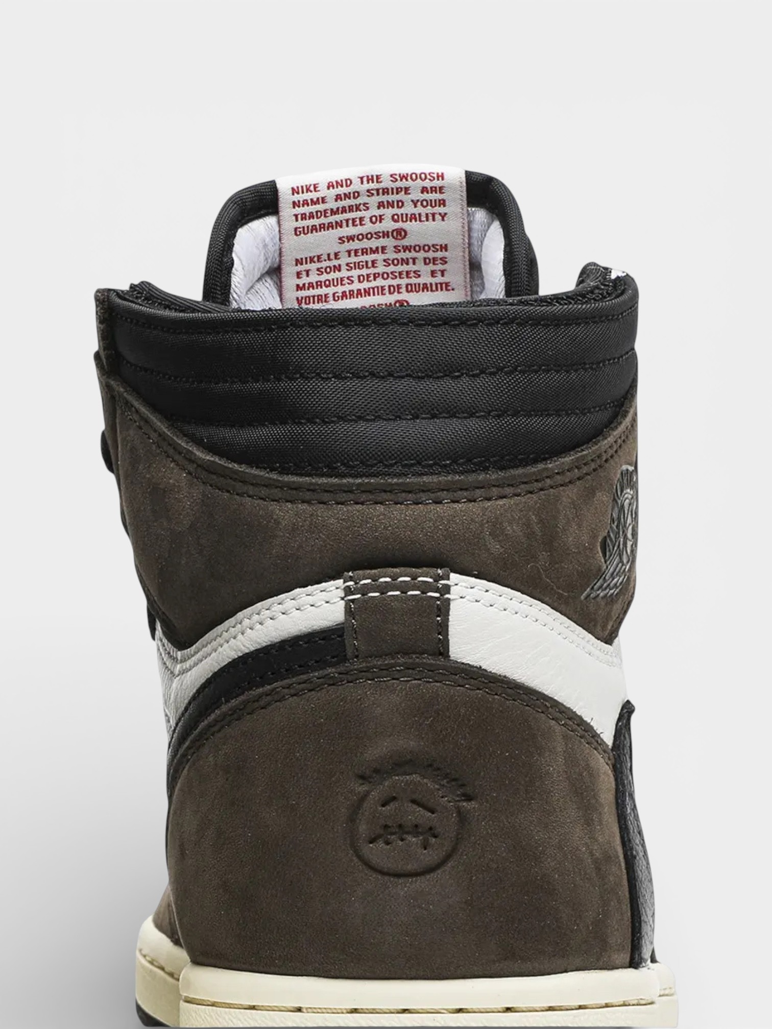 Jordan Jordan 1 Retro High OG SP Travis Scott Mocha – detail view in premium quality with AA+ craftsmanship