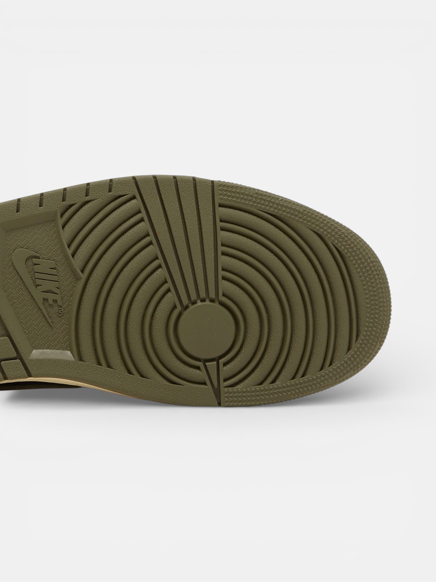 Jordan Jordan 1 Retro Low OG SP Travis Scott Olive – detail view in premium quality with AA+ craftsmanship