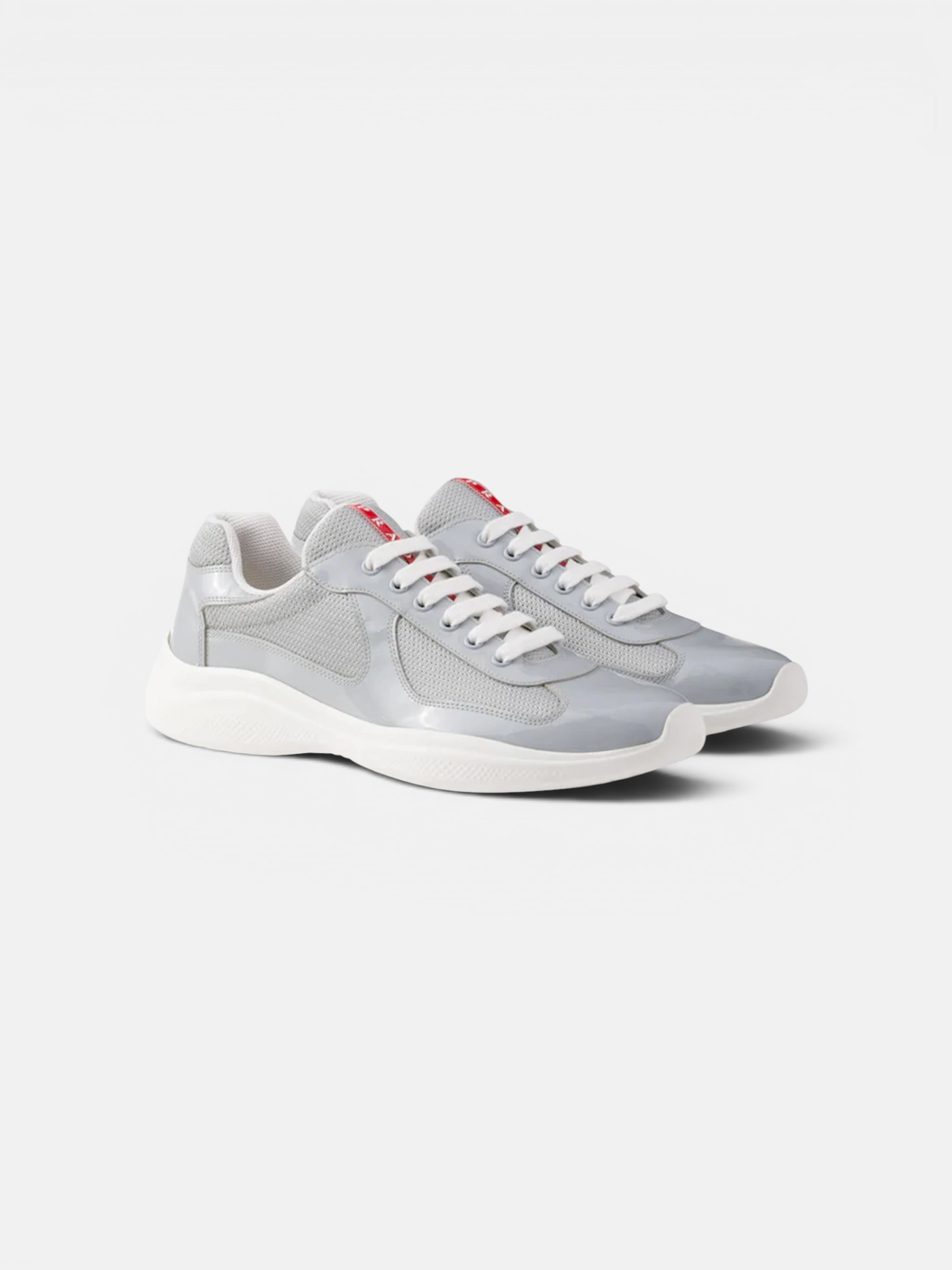 Prada Prada Cups Sneaker Light Grey – close-up detail view in premium quality with AA+ craftsmanship