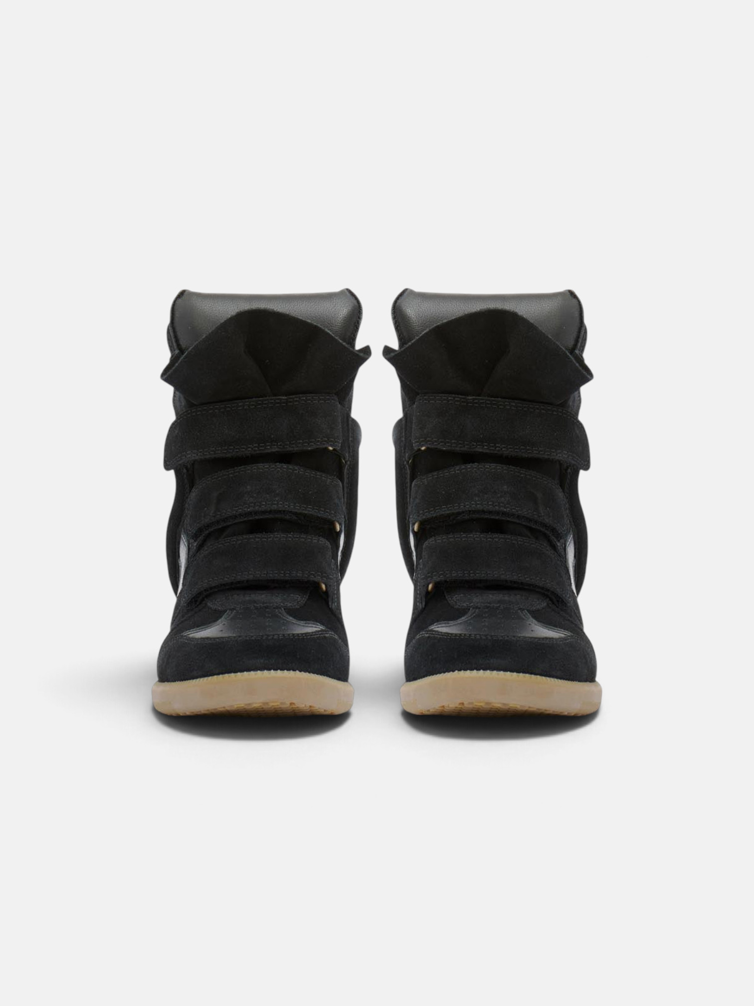Isabel Isabel Marant Bekett Leather Wedge Sneakers Black – close-up detail view in premium quality with AA+ craftsmanship