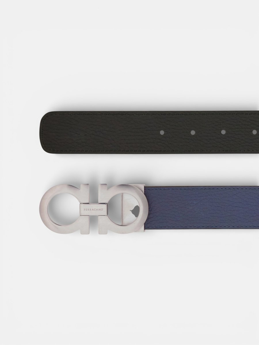 Ferregamo Reversible and Adjustable Belt Graphite Black - Preview