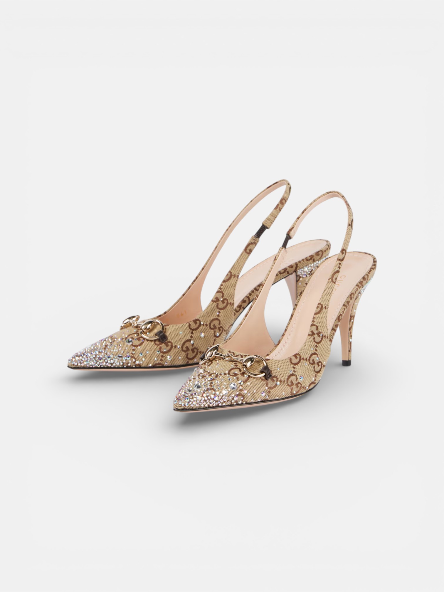 Gucci Gucci GG Pumps Canvas Crystal-Embellished – close-up detail view in premium quality with AA+ craftsmanship