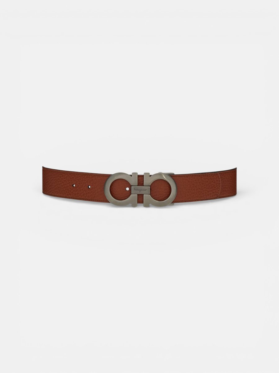 Ferregamo Reversible and Adjustable Belt Cappucino Black