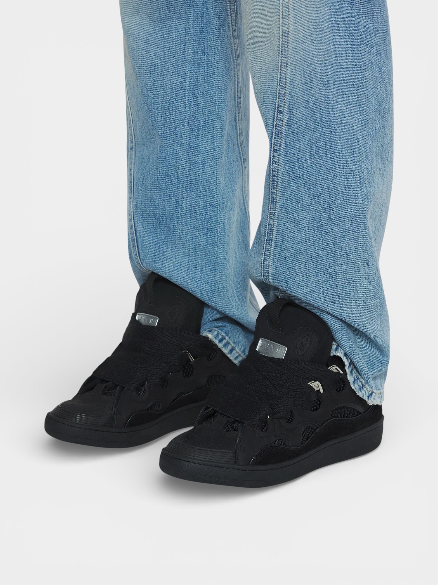 Lanvin Lanvin Curb Sneaker Black – detail view in premium quality with AA+ craftsmanship