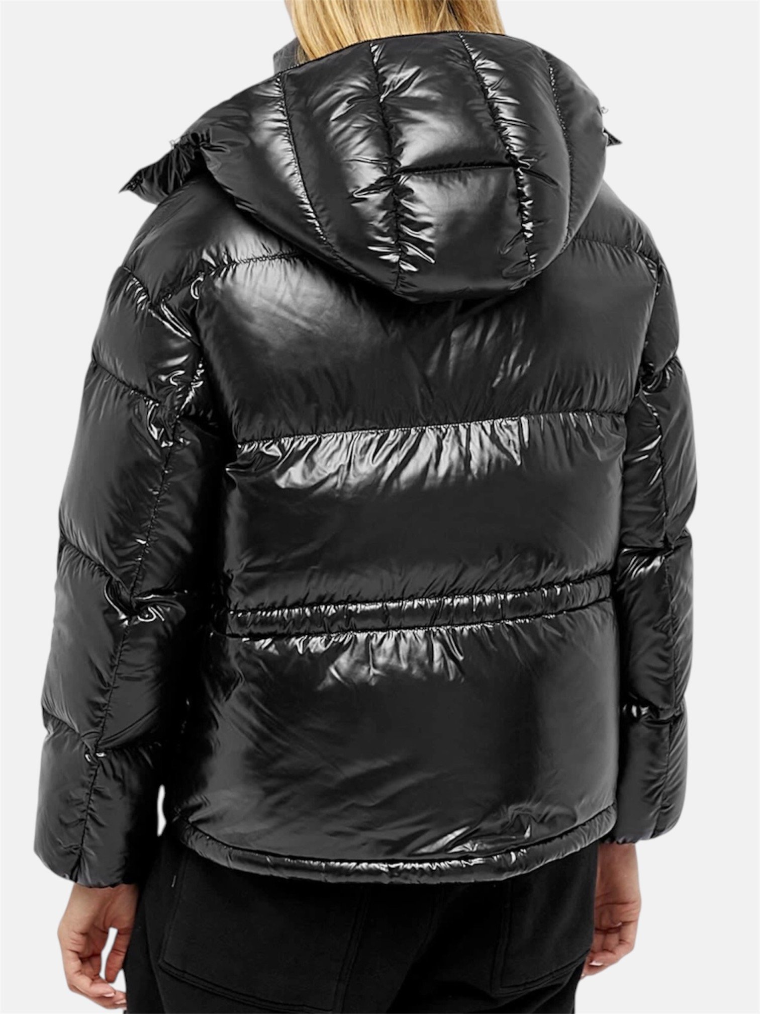 Moncler Moncler Abbaye Short Down Jacket Black – back view in premium quality with AA+ craftsmanship