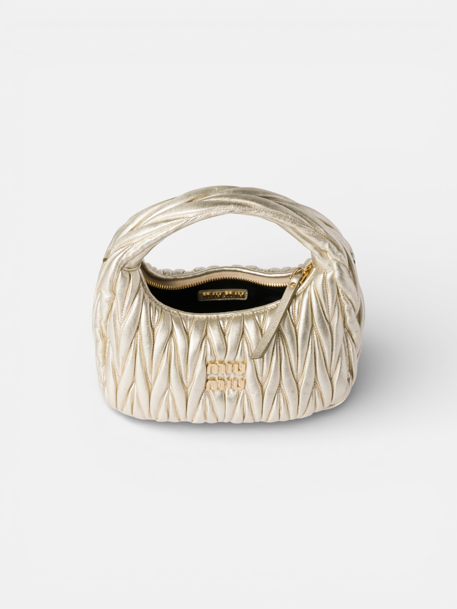 MiuMiu MiuMiu Wander Leather Bag Pyrite – back view in premium quality with AA+ craftsmanship