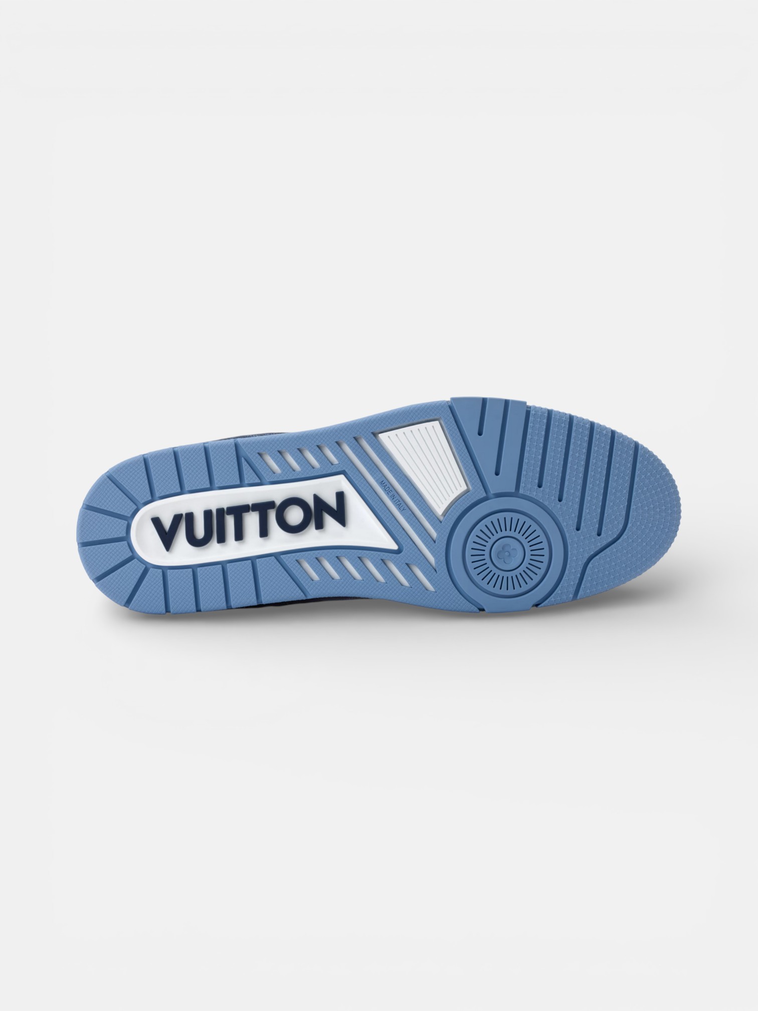 Louis Louis Vuitton Trainer White Blue – detail view in premium quality with AA+ craftsmanship