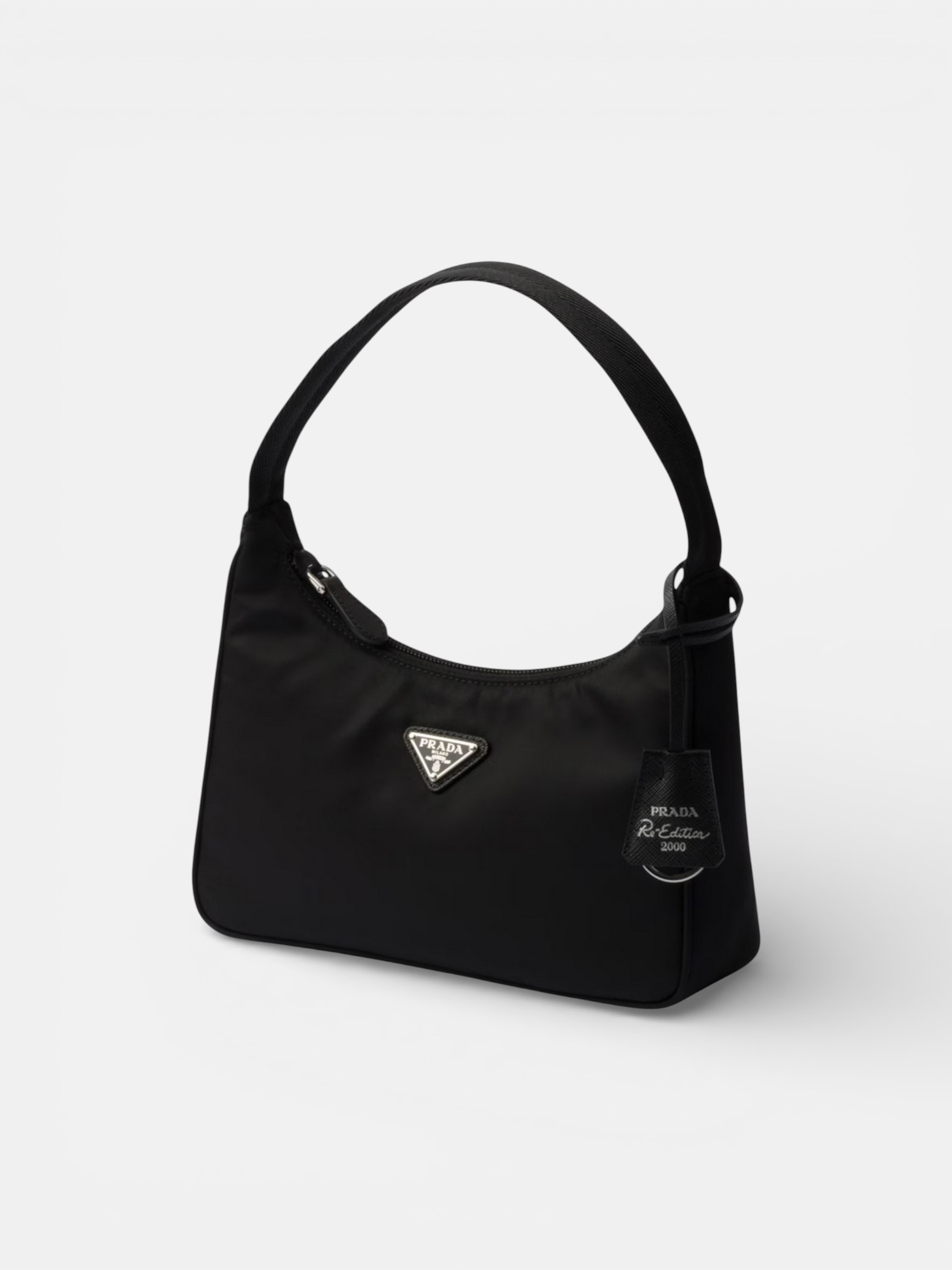 Prada Prada Re-Edition 2000 Mini-Bag Black – side profile view in premium quality with AA+ craftsmanship