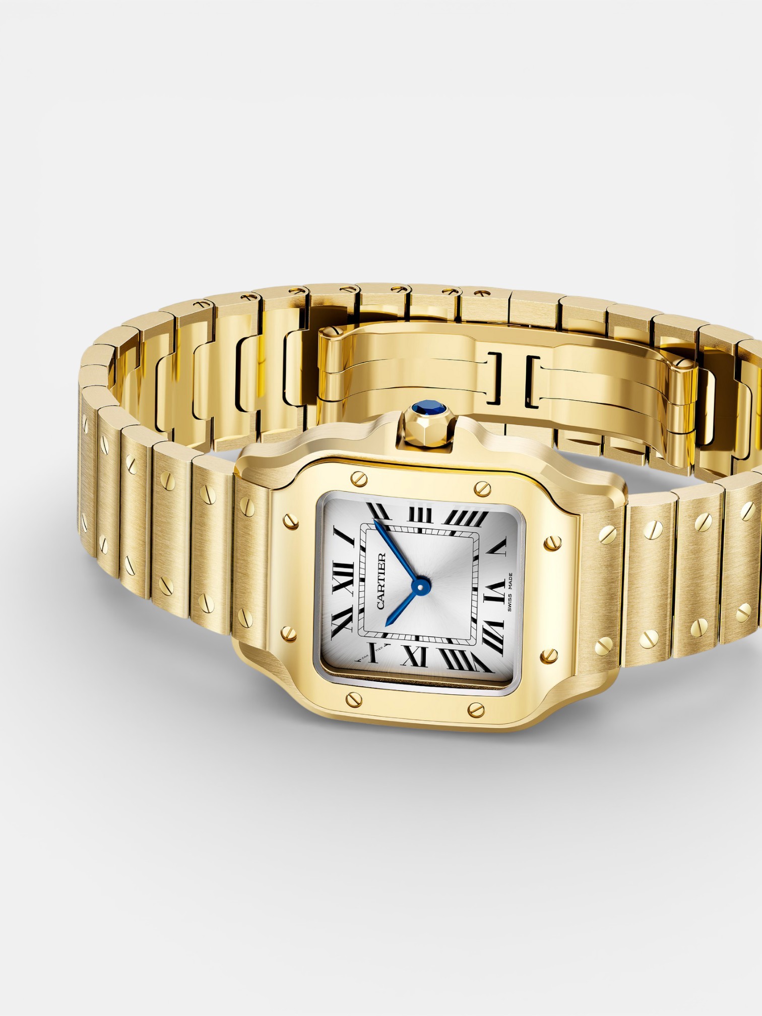 Cartier Cartier Santos Watch Gold Silver – back view in premium quality with AA+ craftsmanship