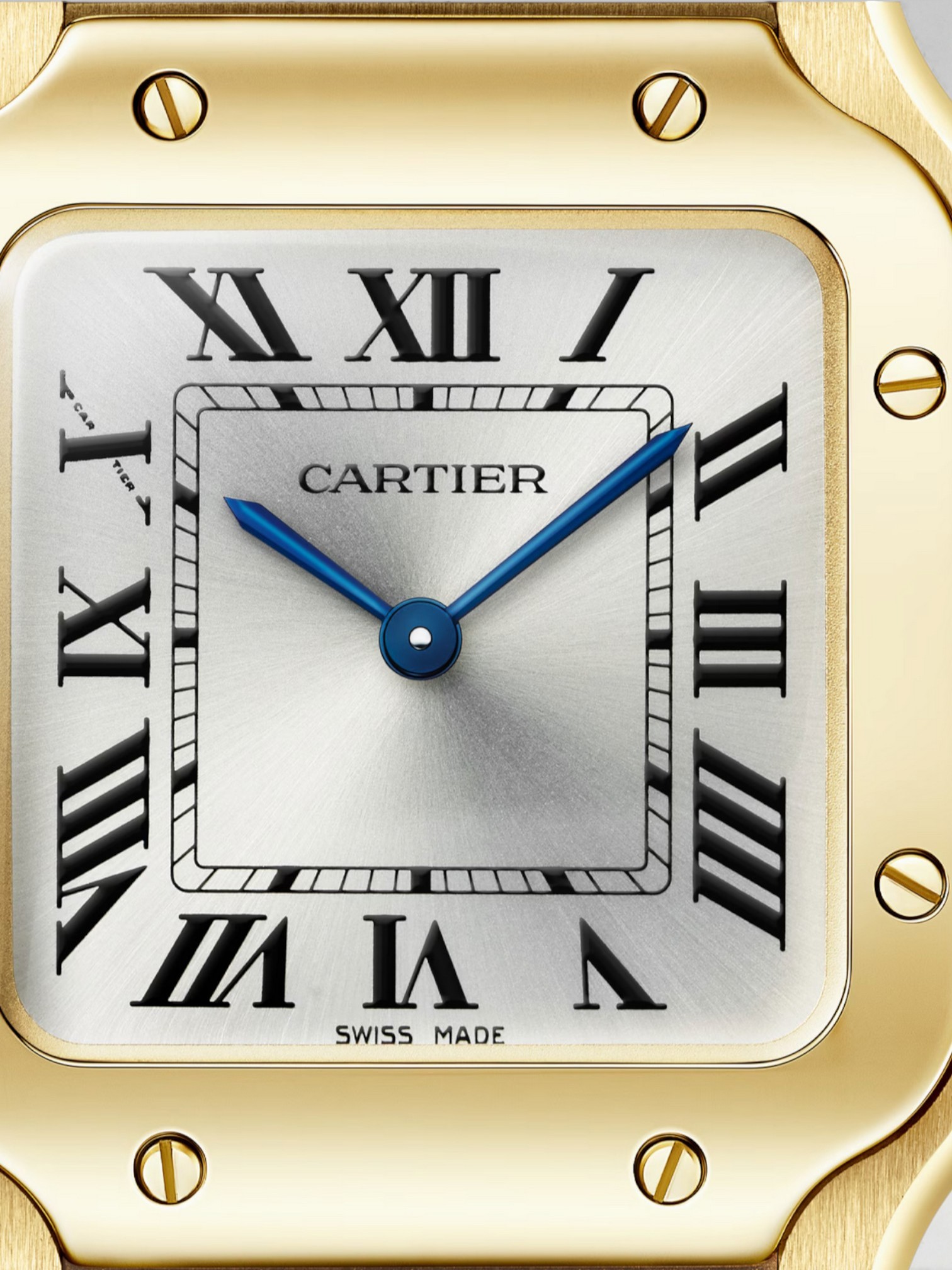Cartier Cartier Santos Watch Gold Silver – detail view in premium quality with AA+ craftsmanship