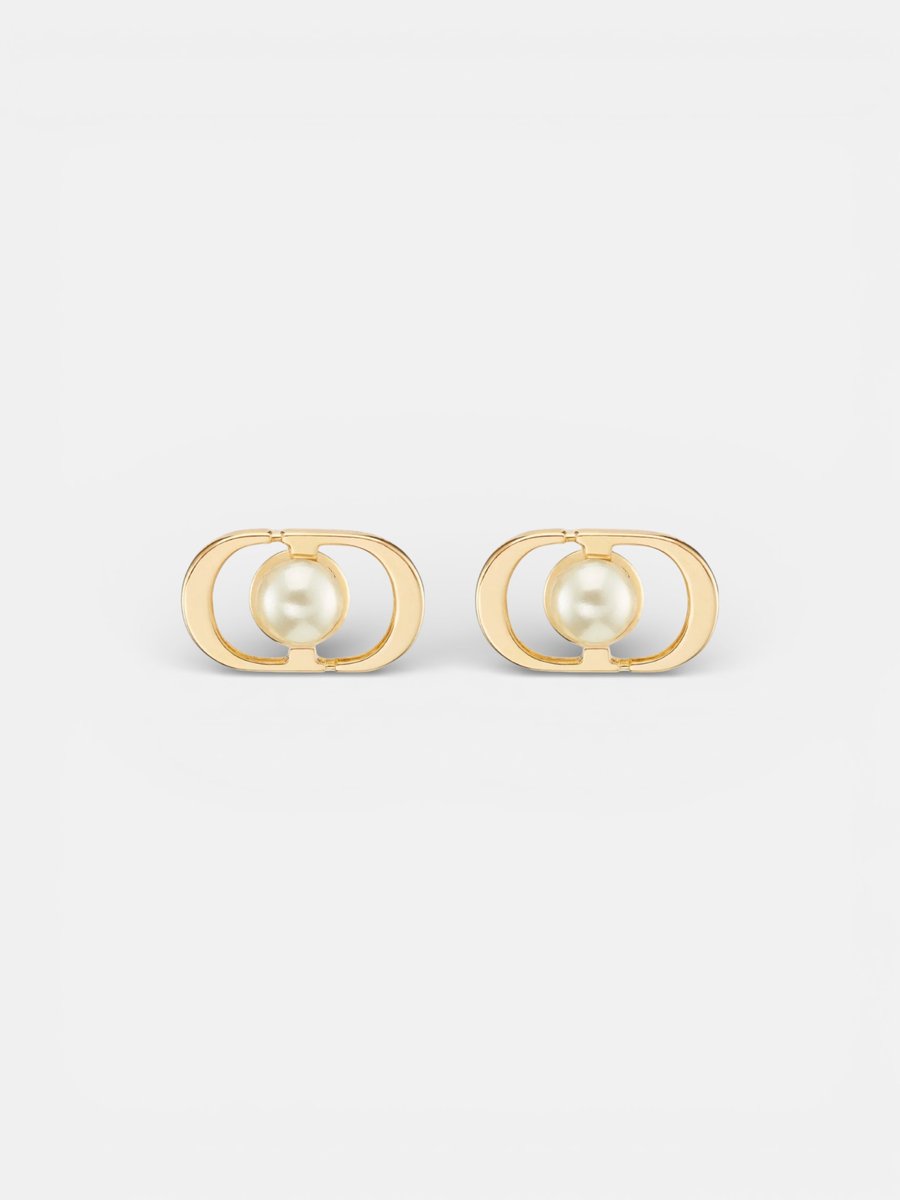 Dior Petit CD Jolie Mini Stud Earrings Gold